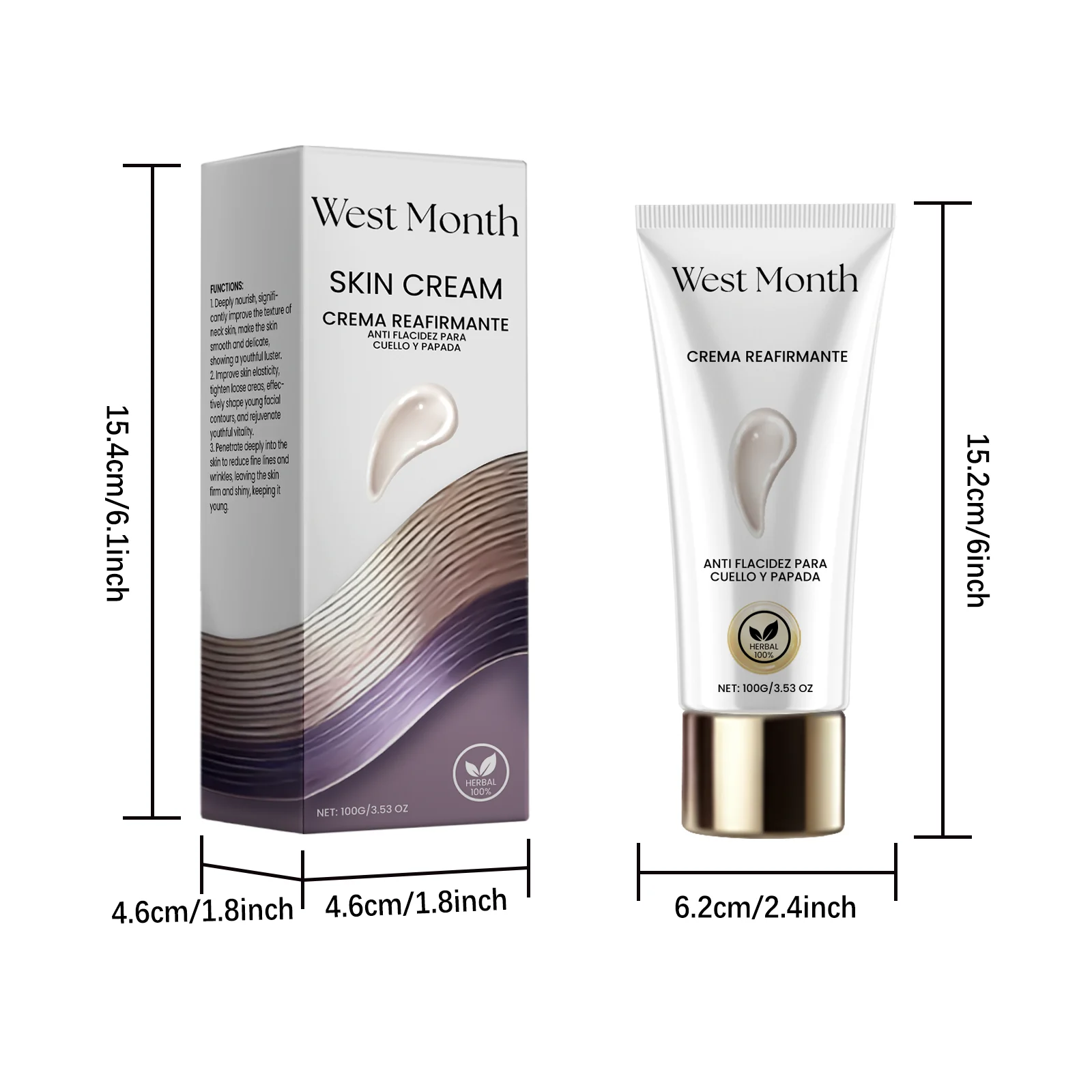 West Month Firming & Brightening Cream for Face and Neck, Anti-Wrinkle, Hydrating, Vitamin E & Niacinamide 1 firming brightening face cream wes wab5mgy7 desc 1