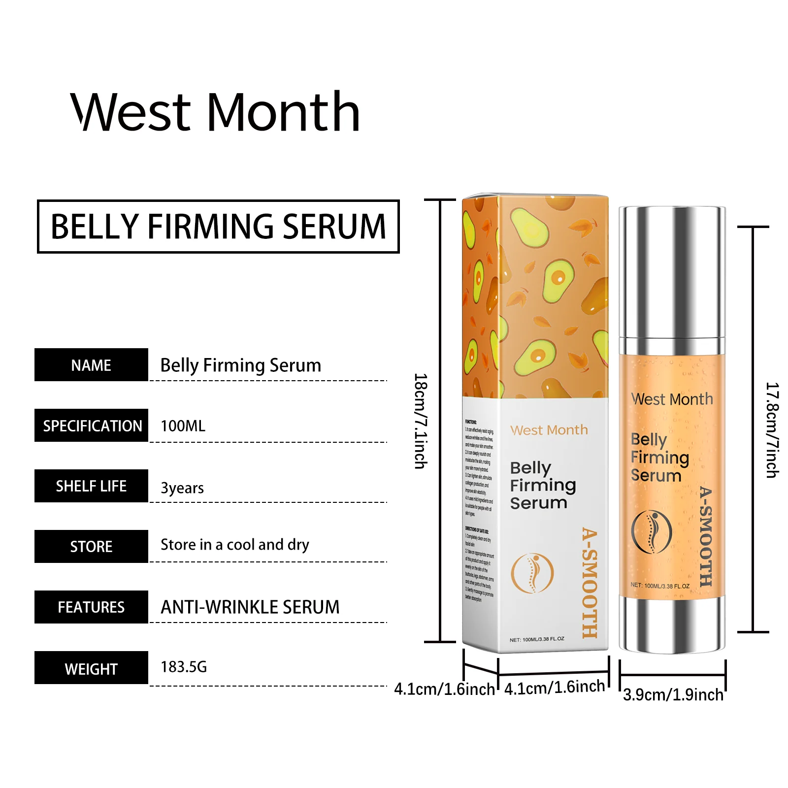 Firming Care Serum 100ml with Avocado Extract for Wrinkle Reduction and Deep Moisturizing 1 firming care serum 100ml avocado shea butter wes cj85pc64 desc 1