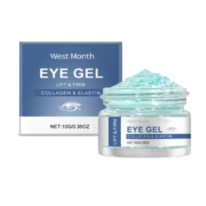 West Month Firming Eye Gel with Collagen & Elastin to reduce fine lines, dark circles, and puffiness for brighter, younger-looking eyes