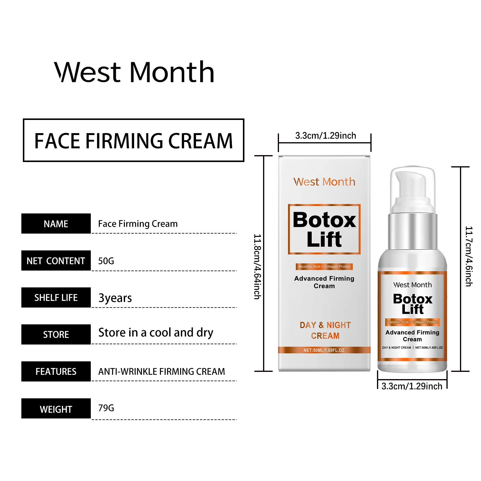 Firming Face Cream 50ml with Hyaluronic Acid & Peptides for Anti-Aging & Deep Hydration 1 firming face cream 50ml hyaluronic acid peptides wes 38dcq7zc desc 1