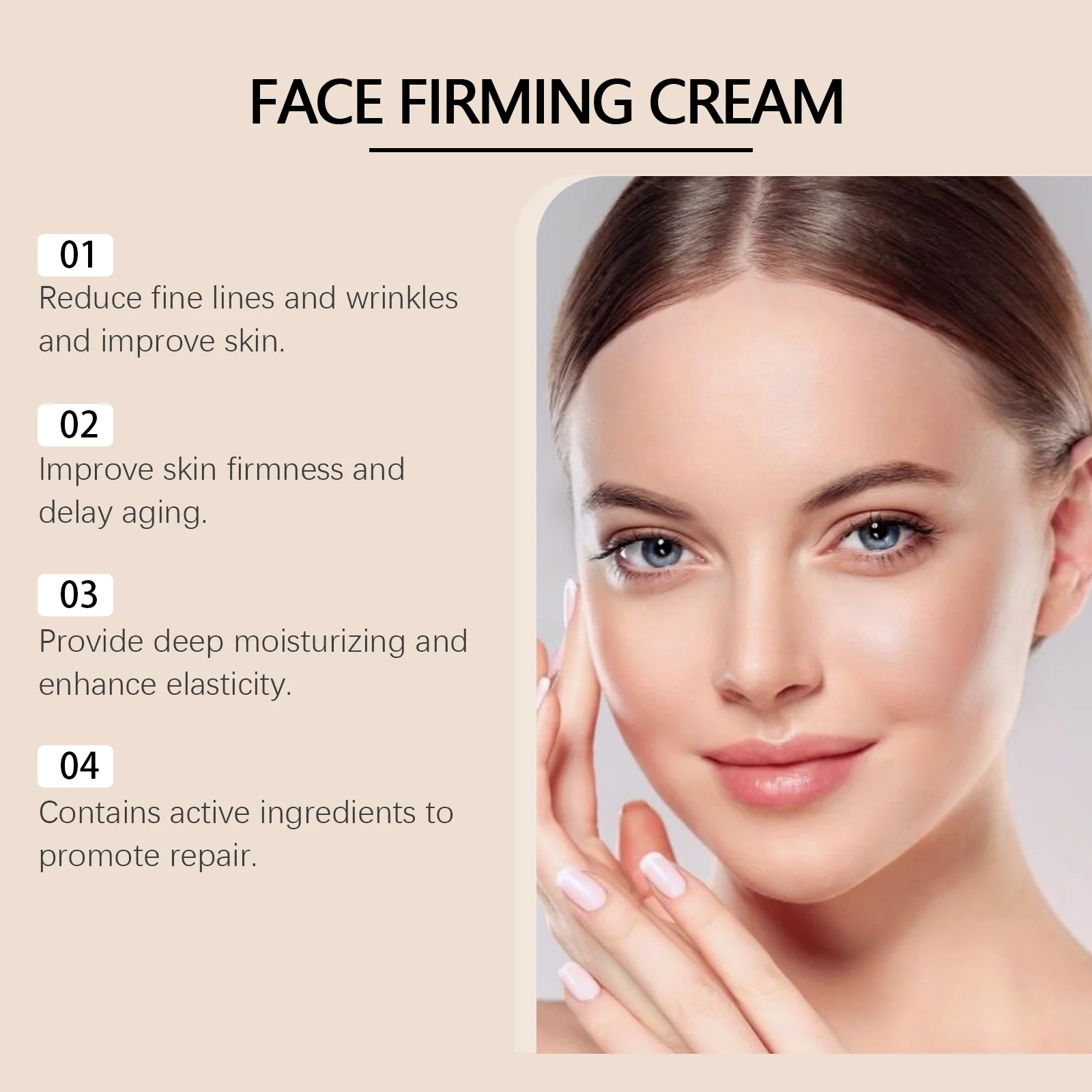 Firming Face Cream 50ml with Hyaluronic Acid & Peptides for Anti-Aging & Deep Hydration 5 firming face cream 50ml hyaluronic acid peptides wes 38dcq7zc desc 5