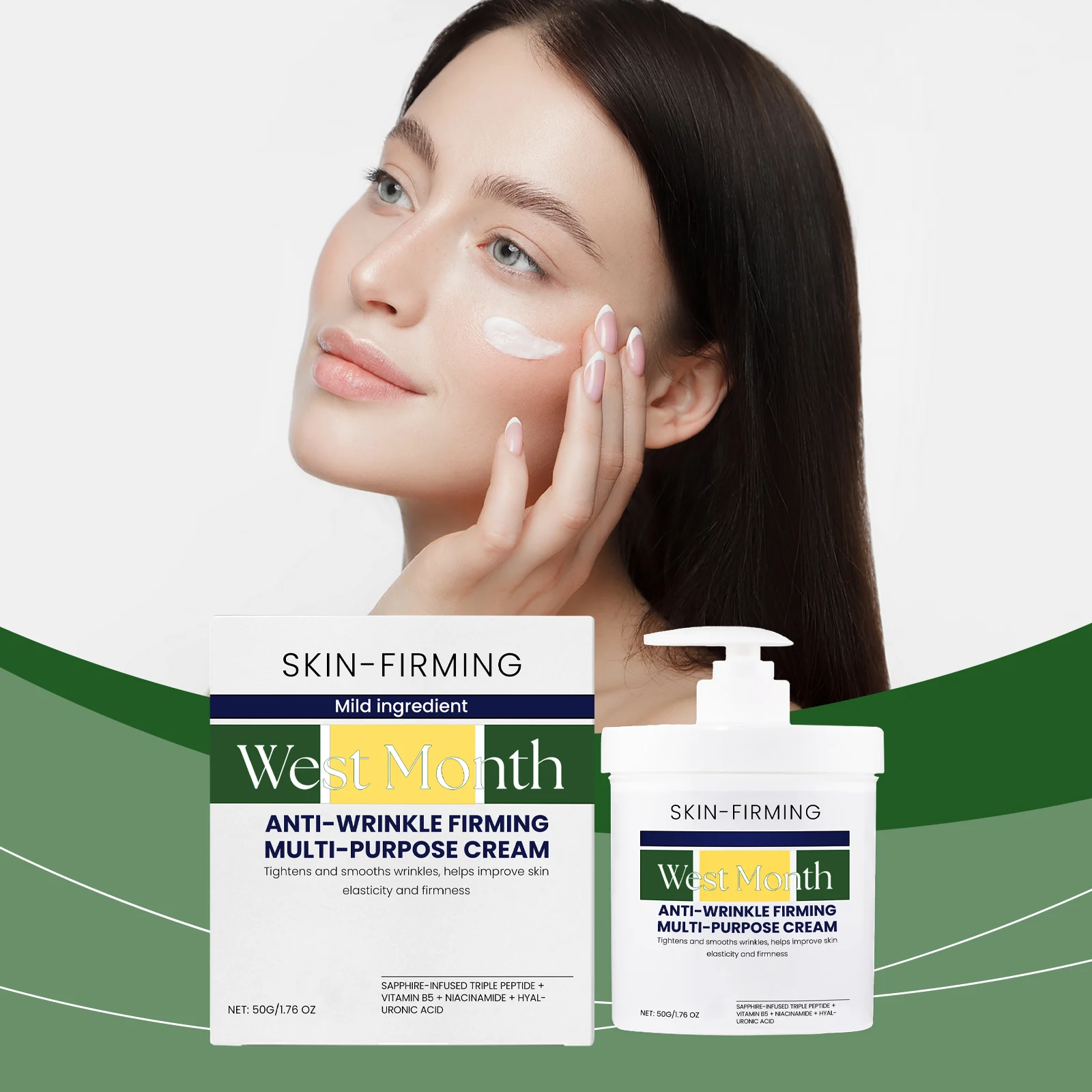 West Month Firming Facial Cream - Anti-Wrinkle, Hydrating, Skin Tightening & Brightening 2 firming facial cream wes 5z53qhvv desc 2