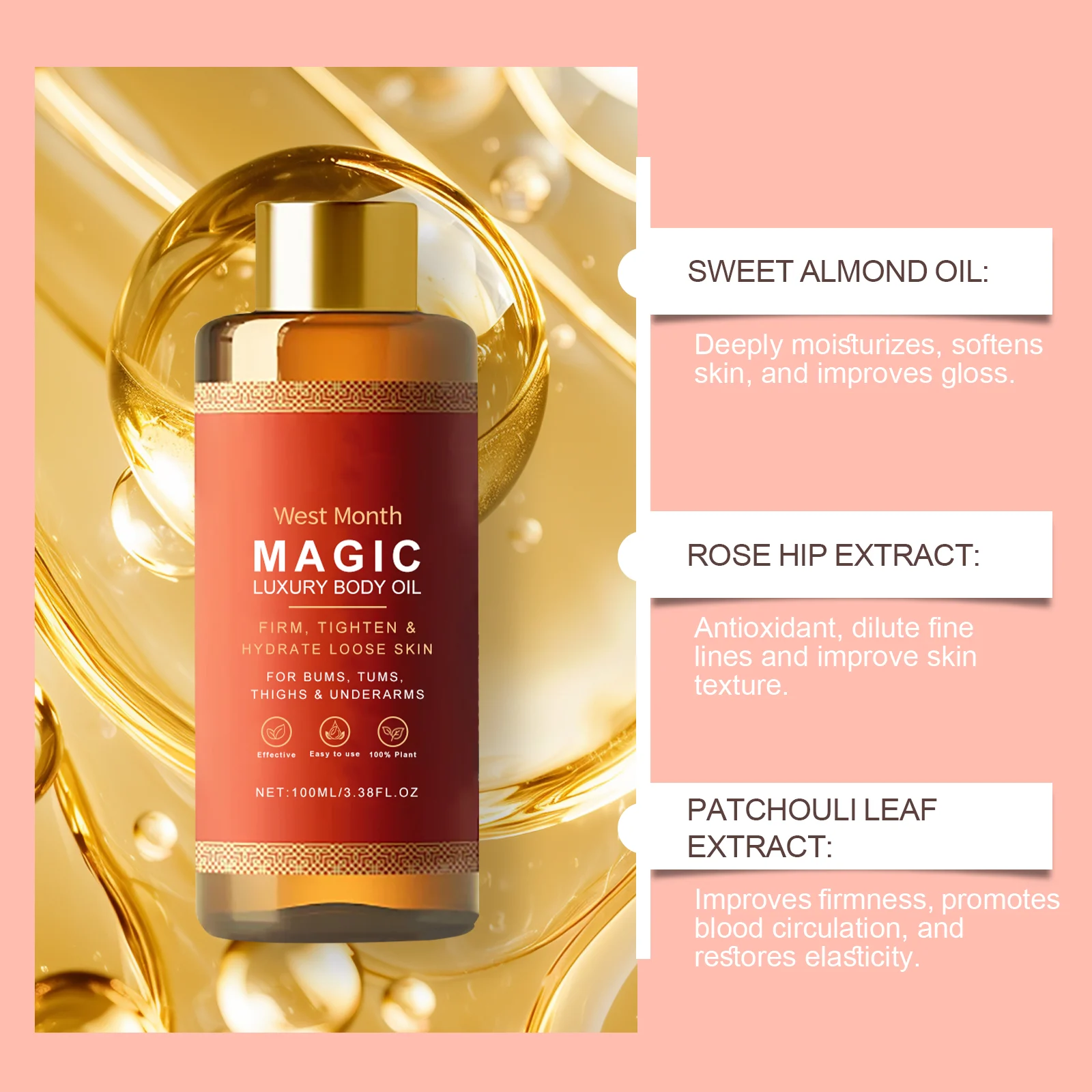 West Month Firming & Moisturizing Body Oil for Bums Tums Thighs Underarms 8 firming moisturizing body oil wes cmvub7ne desc 8