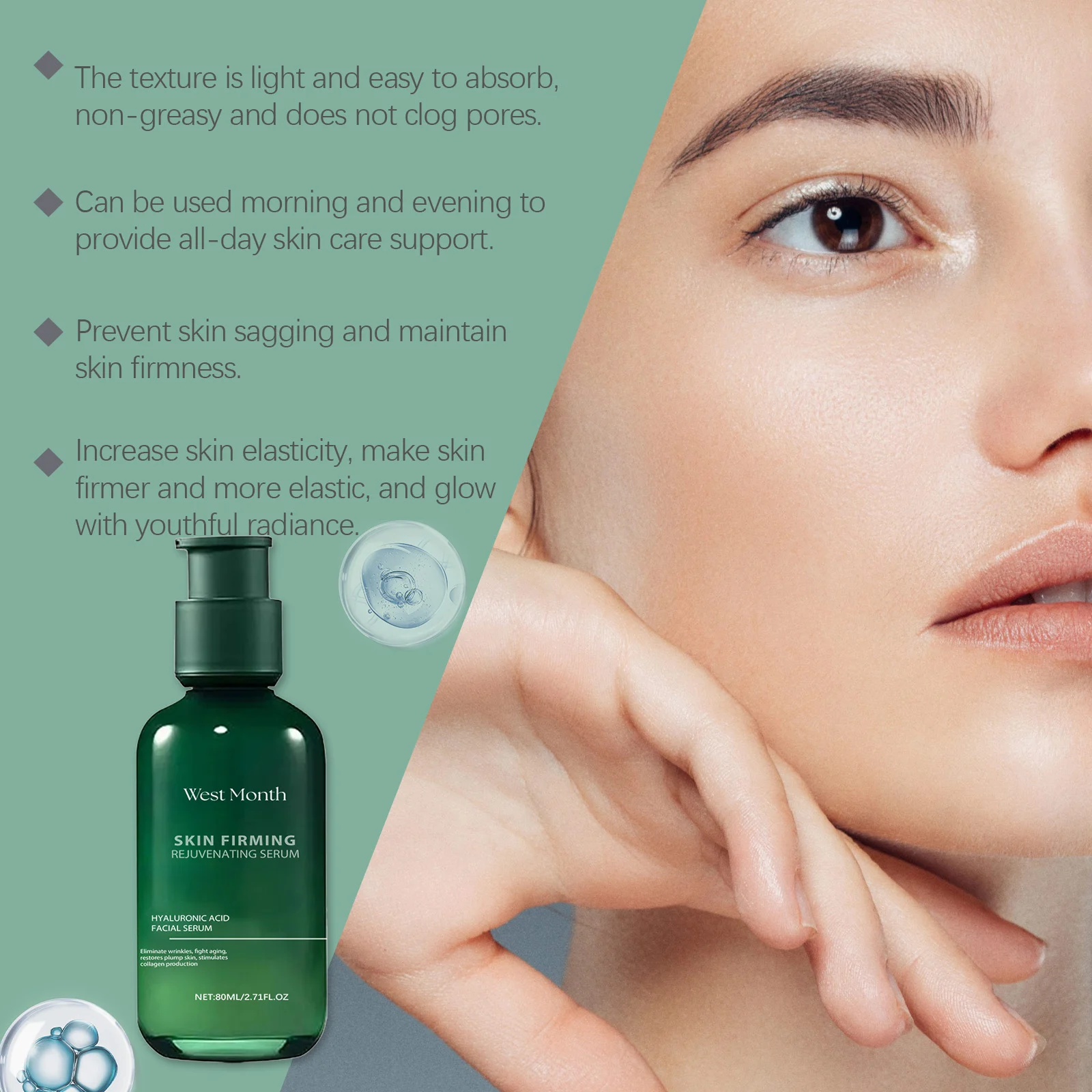 West Month Skin Firming Rejuvenating Serum with Hyaluronic Acid 80ml 5 firming rejuvenating facial serum wes jaf4hx49 desc 5