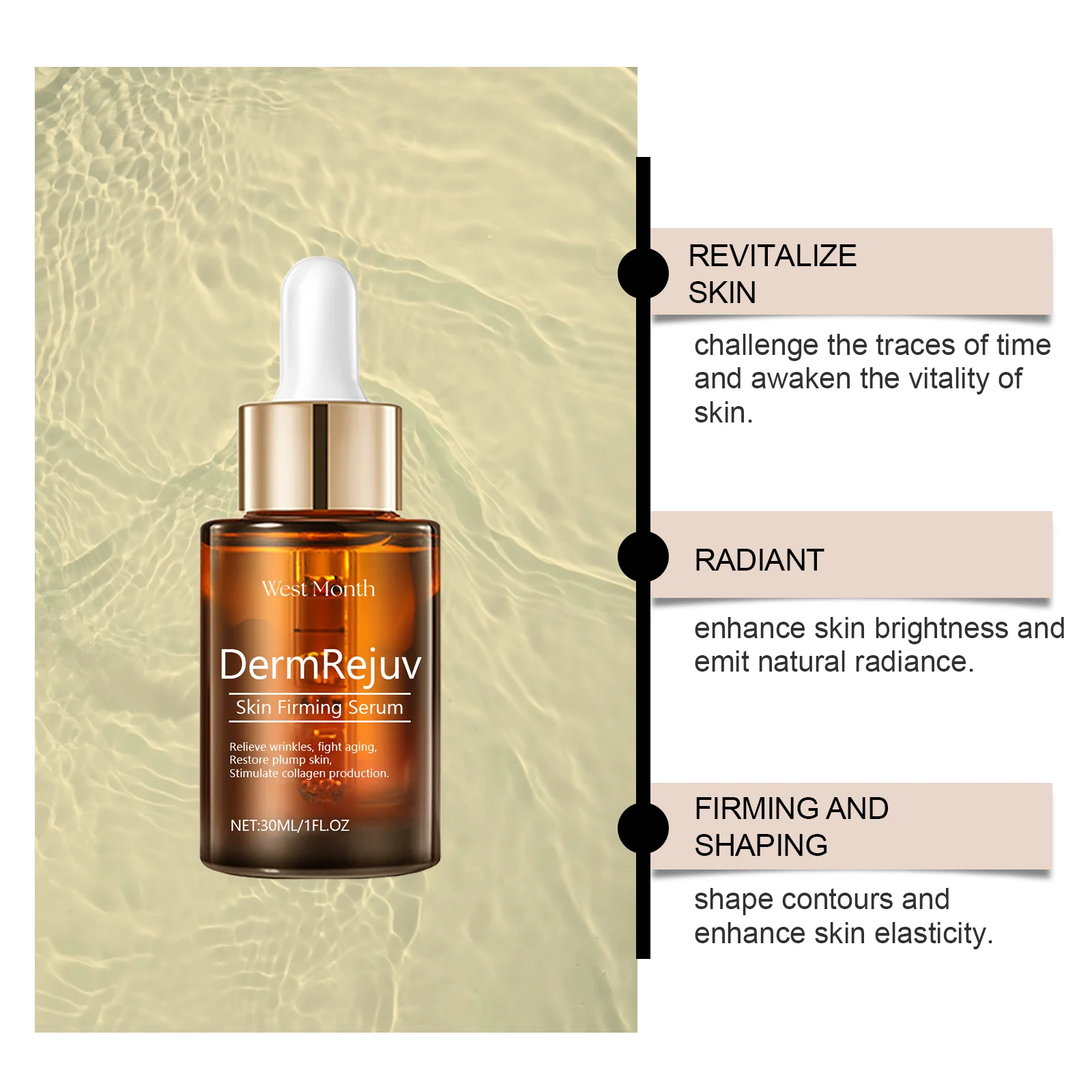 Firming Serum with Chlorella & Tripeptide-1 for Anti-Aging & Deep Hydration 30ml 8 firming serum chlorella tripeptide anti aging hydration 30ml wes cym9v28d desc 8