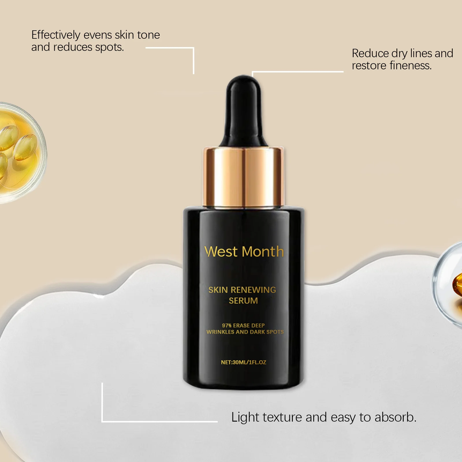 West Month Firming Serum Moisturizes Skin Reduces Wrinkles Anti-Aging 8 firming serum moisturizing wes gcnd9n4e desc 8