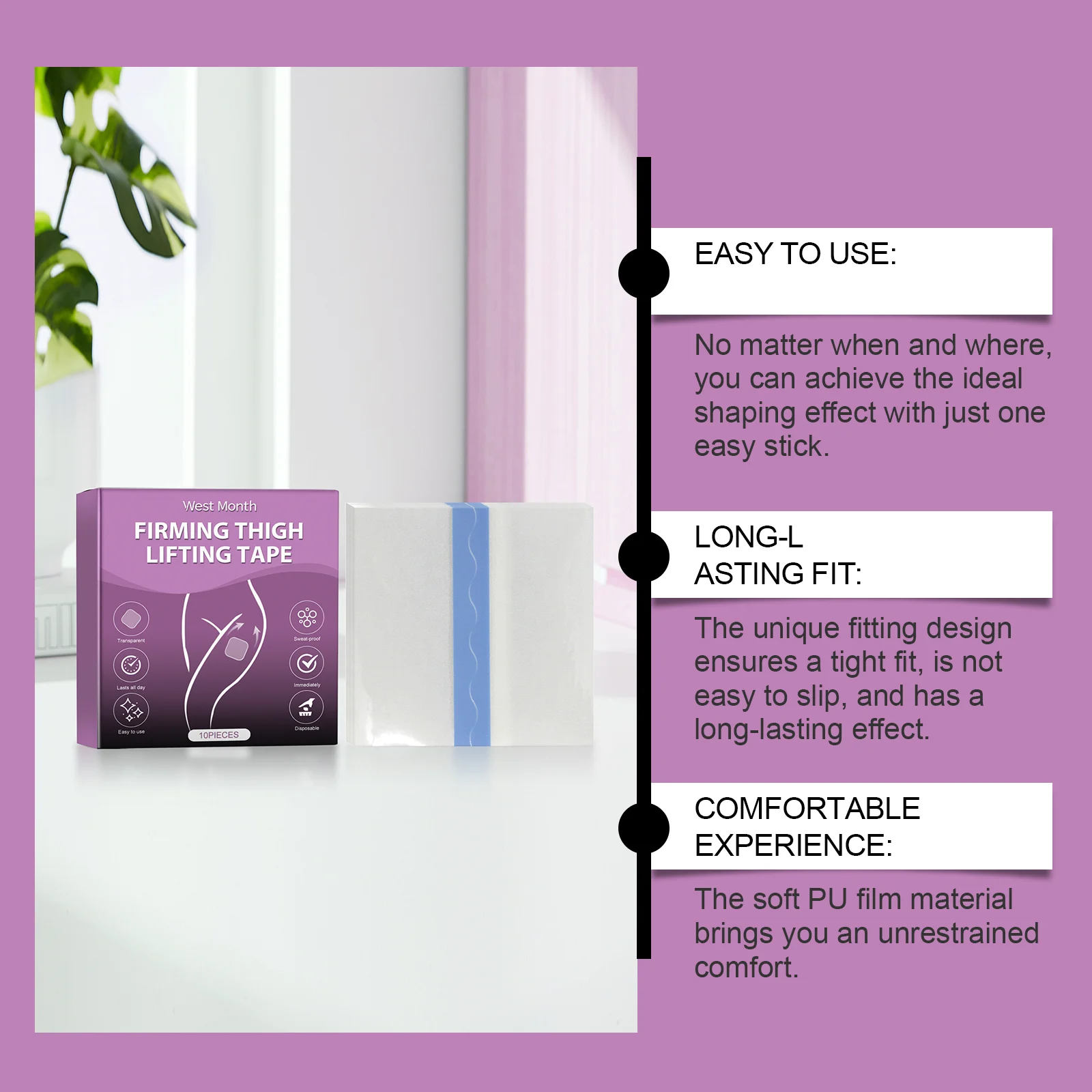 Firming Thigh Lifting Tape Gentle Moisturizing Skin Tightening Legs Daily Body Care Beauty Patch 8 firming thigh lifting tape beauty patch 10 pieces wes ffey3vwy desc 8