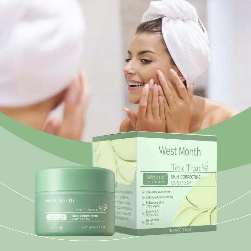 West Month Gentle Facial Exfoliating Scrub with Tea Tree Oil, Lactic Acid, and Malic Acid for Deep Cleansing and Skin Renewal