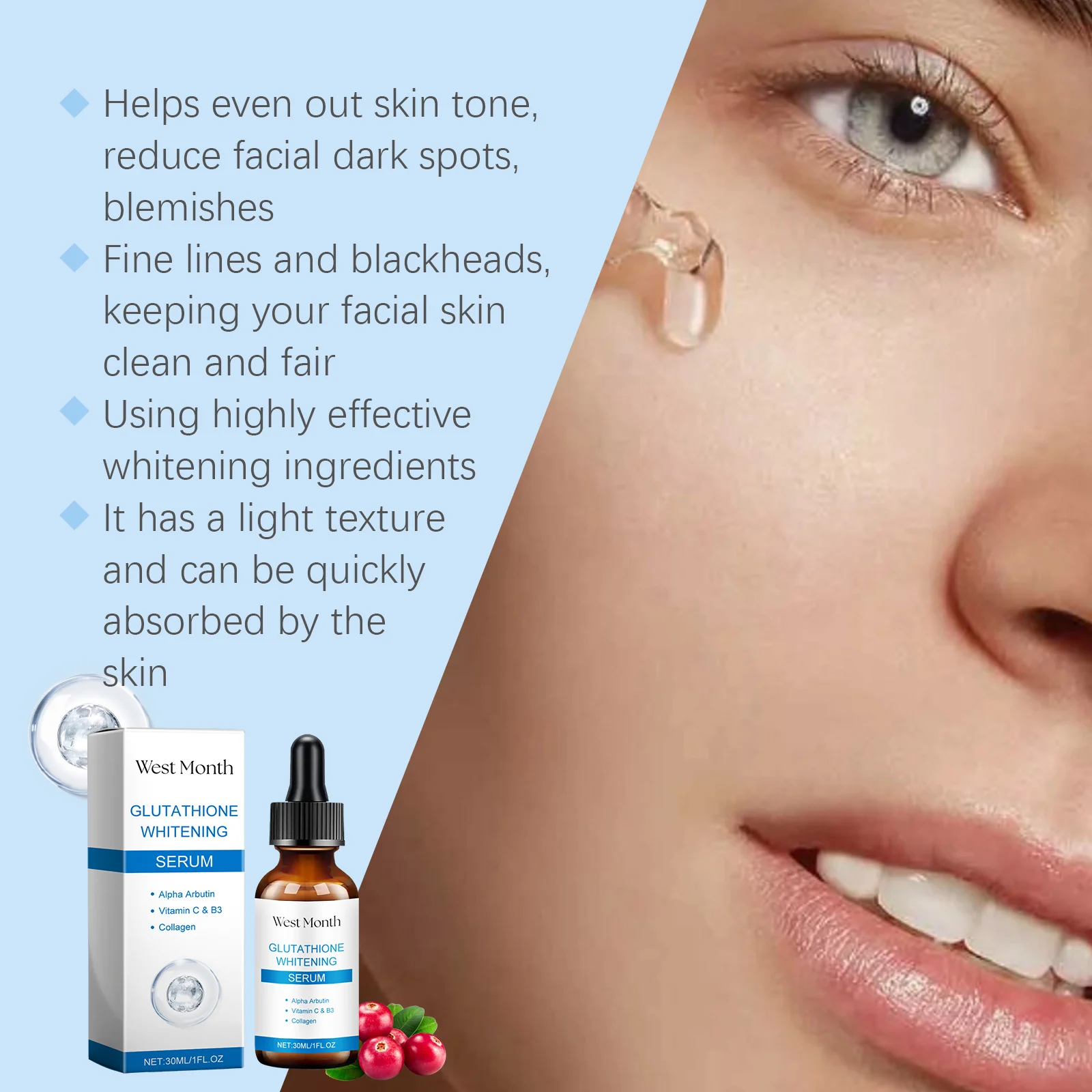Glutathione Brightening Serum 30ml - Hydrate, Nourish & Even Skin Tone 5 glutathione brightening serum 30ml wes 9e56mpmk desc 5
