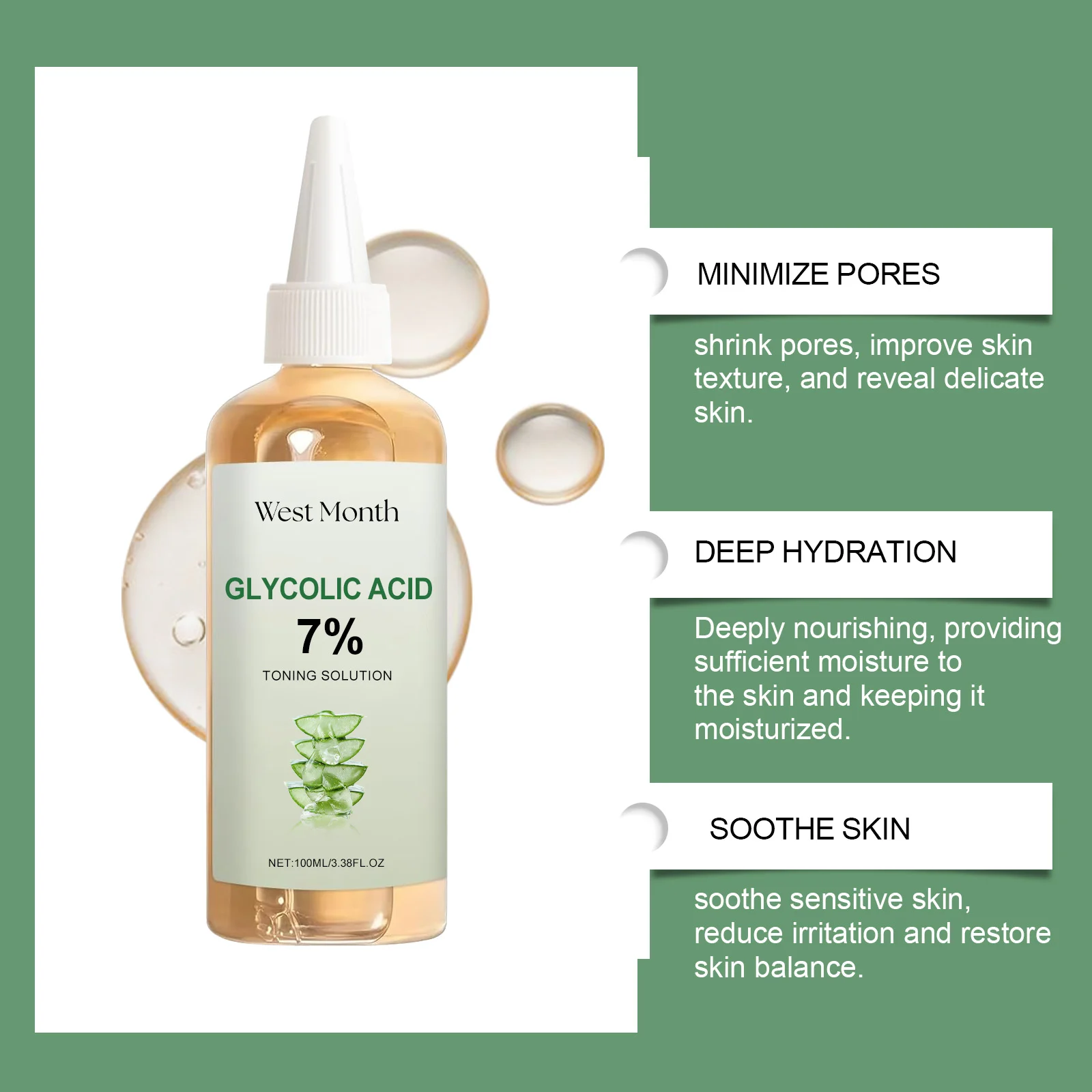 West Month Glycolic Acid 7% Toning Solution for Gentle Exfoliation and Hydration 7 glycolic acid toning solution wes k2rp2z5a desc 7