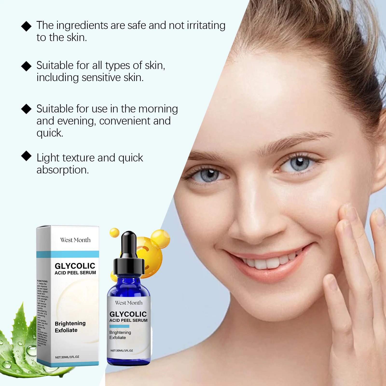 West Month Vitamin C Glycolic Acid Peel Serum for Brightening & Anti-Aging 5 glycolic acid vitamin c serum wes d6rh5xru desc 5