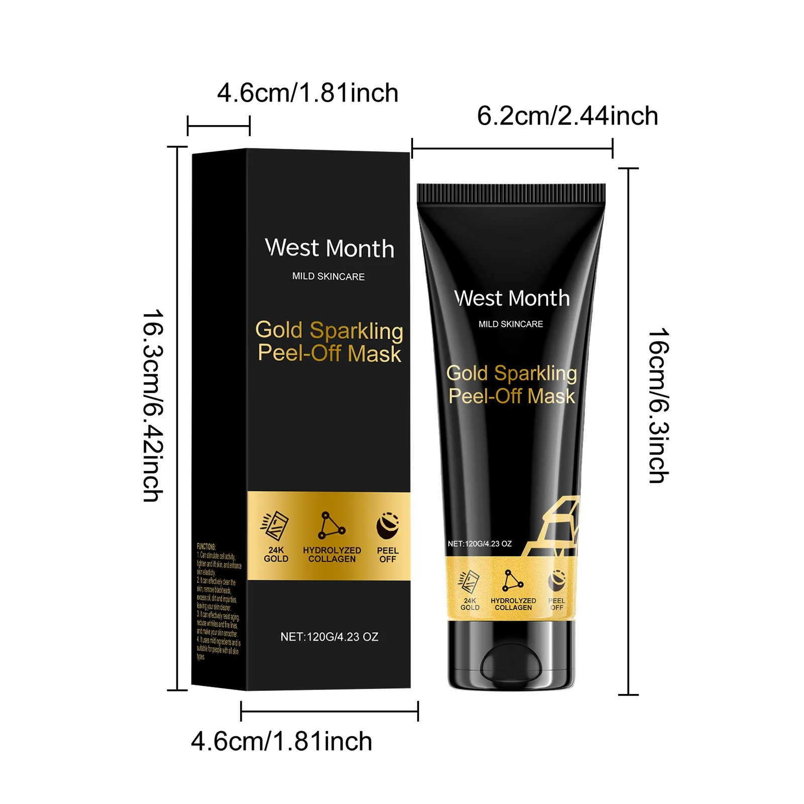 West Month 24K Gold Peel Off Mask Collagen Firming Moisturizing Mask 1 gold peel off mask wes uhsh4hs8 desc 1