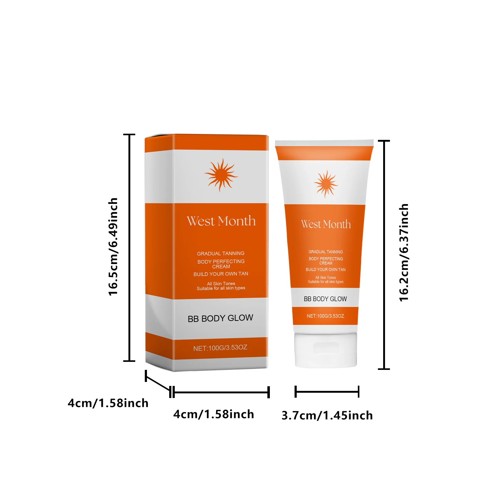 West Month Gradual Tanning Body Perfecting Cream for All Skin Tones 100g 1 gradual tanning body cream wes 2gzerd8m desc 1