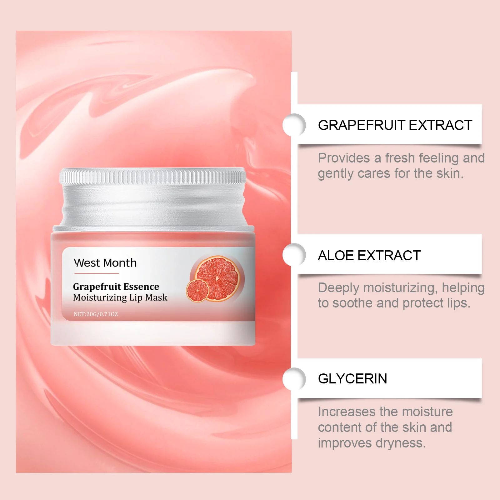 Grapefruit Moisturizing Lip Mask 20g for Dry, Chapped Lips 8 grapefruit moisturizing lip mask 20g wes a5et2a57 desc 8