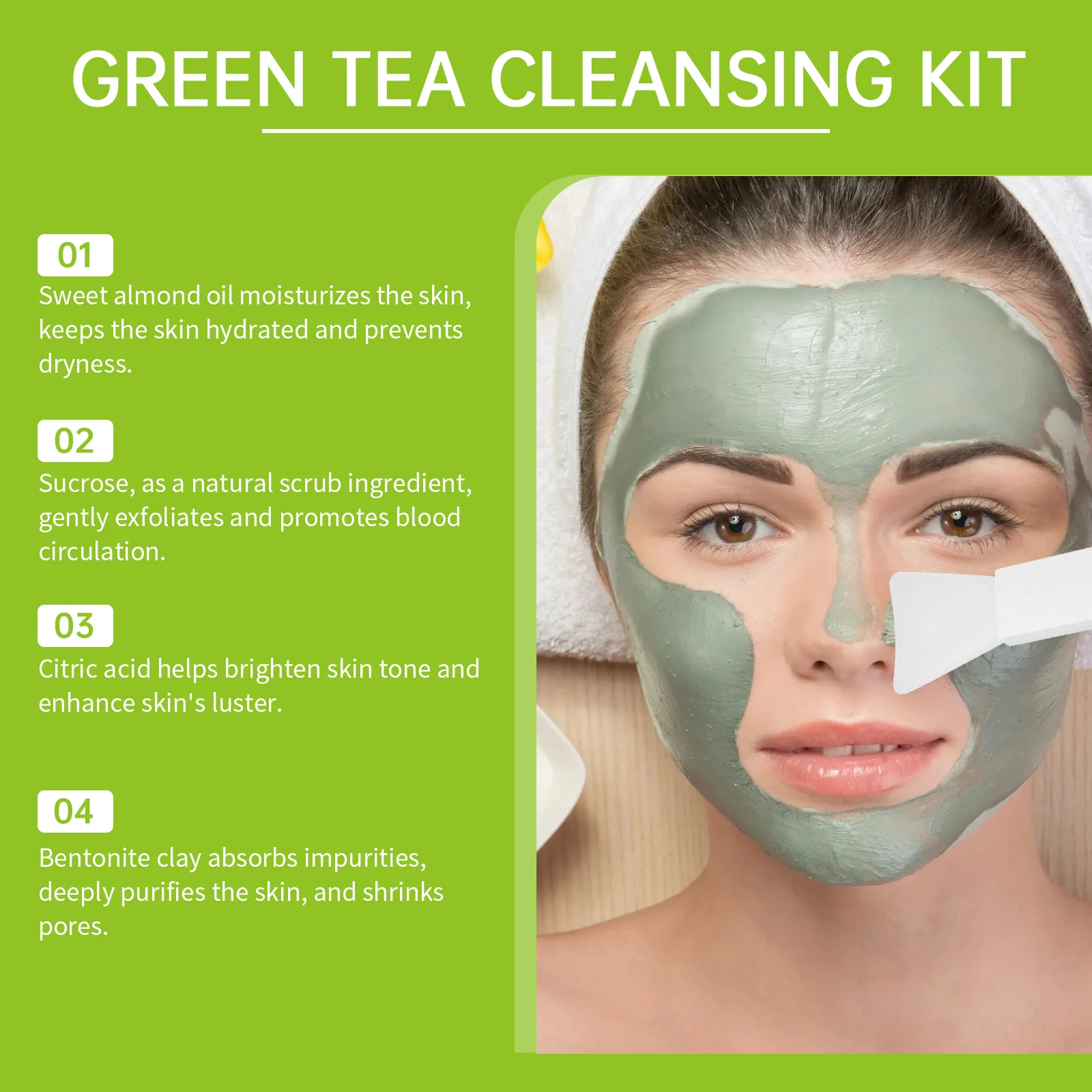 Green Tea Cleansing Kit Deep Detoxifying Facial Scrub & Mask Set for Oily Skin 8 green tea cleansing kit deep detoxifying facial scrub mask set wes uf4t2mtg desc 8