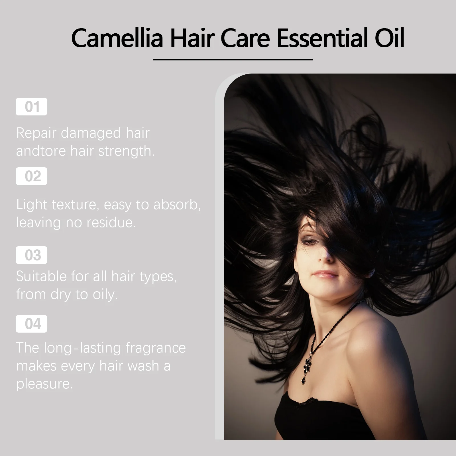 West Month Camellia Hair Care Essential Oil - Strengthen, Nourish & Shine 7 hair care essential oil wes t86p8c47 desc 7