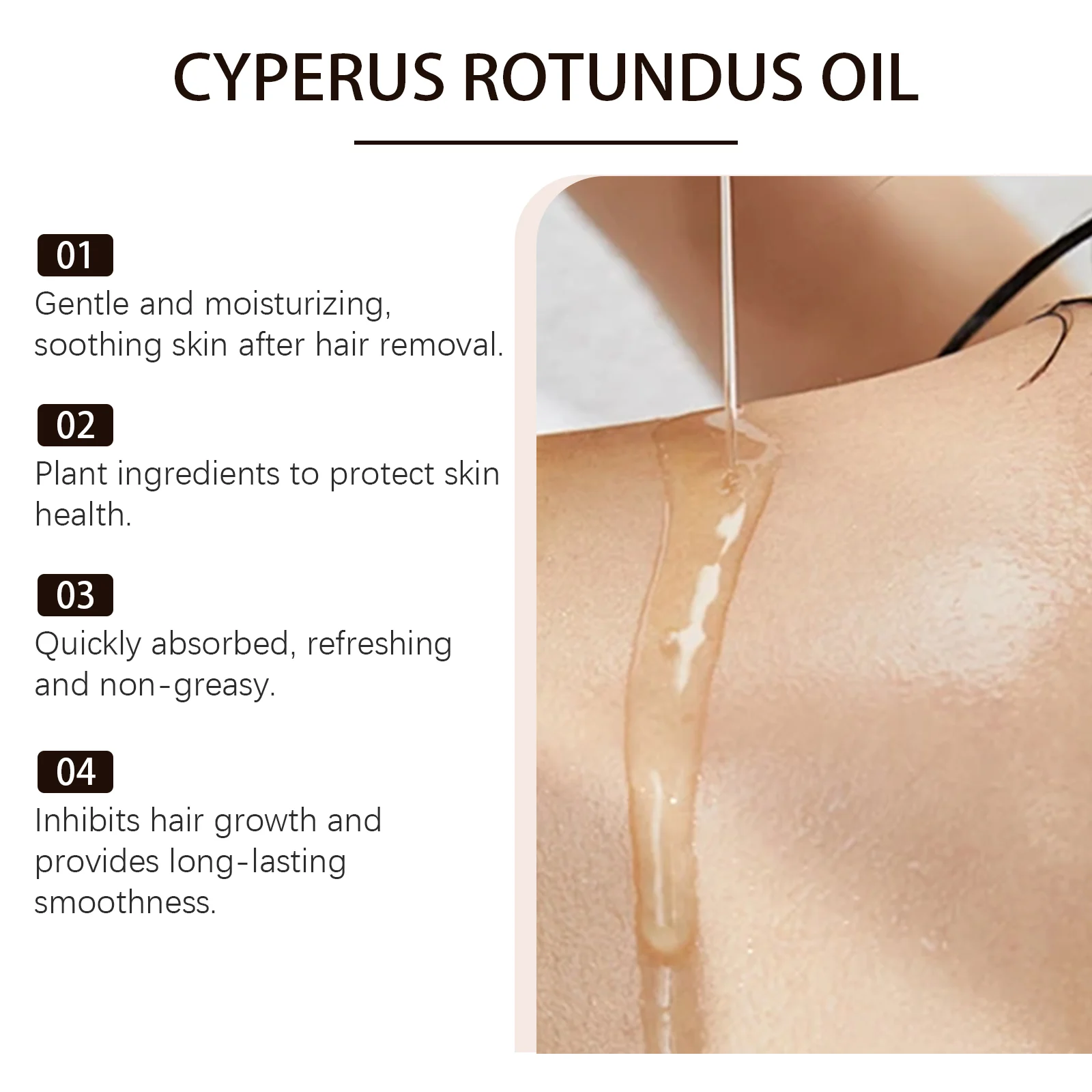 West Month Cyperus Rotundus Hair Removal Care Oil Set with Scraper for Smooth Skin 10 hair removal care oil set wes t5mz6rnx desc 10