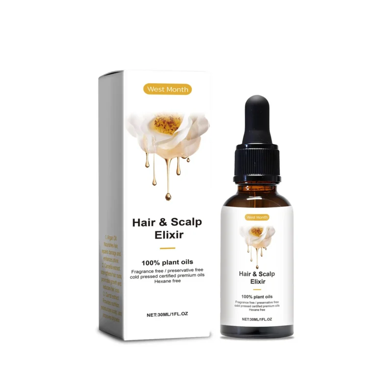 West Month Hair & Scalp Elixir 30ml with Argan Oil and Botanical Extracts for Nourished Scalp and Stronger Hair