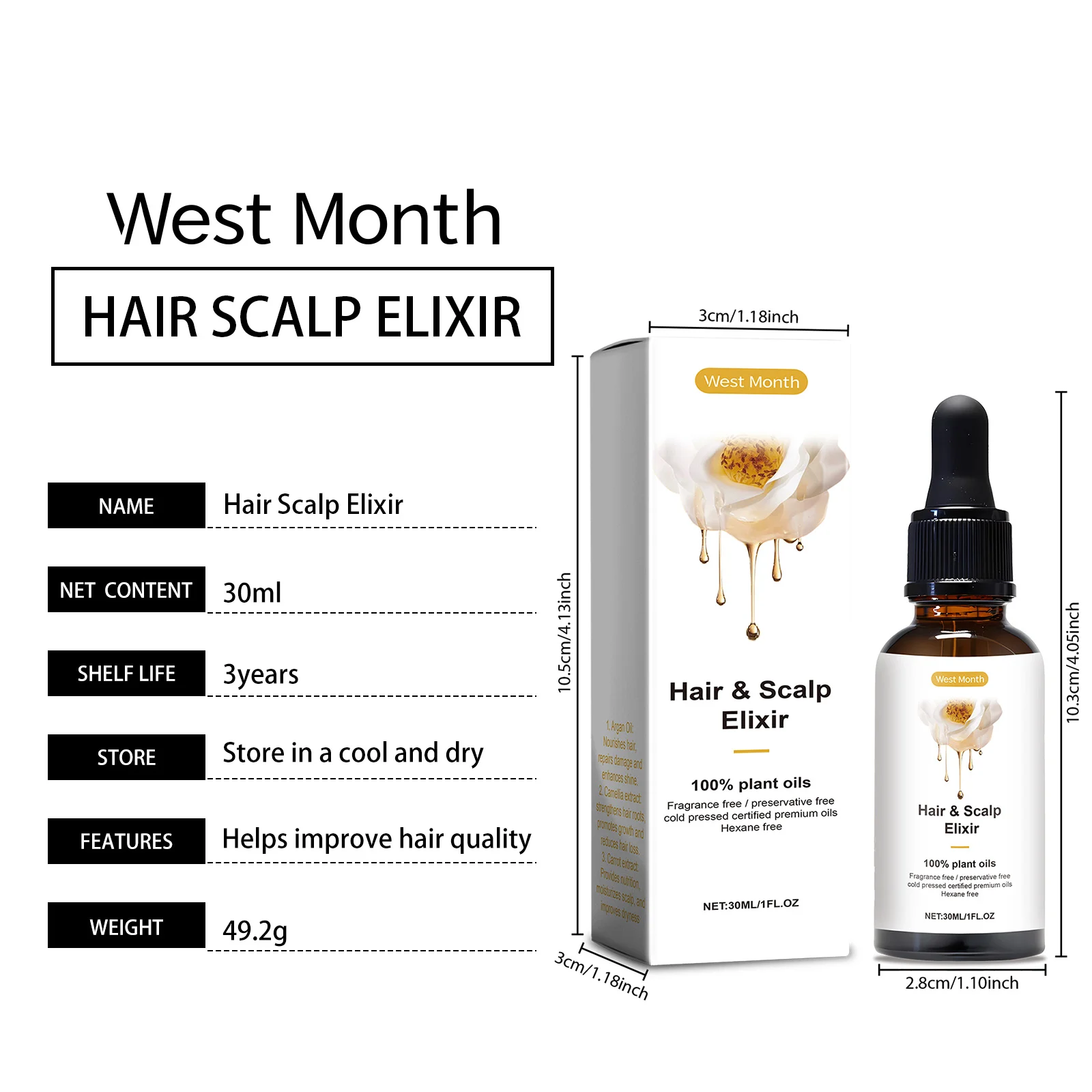 Hair & Scalp Elixir 30ml Nourishes Scalp Strengthens Hair Reduces Hair Loss 1 hair scalp elixir 30ml wes n76bkf6h desc 1