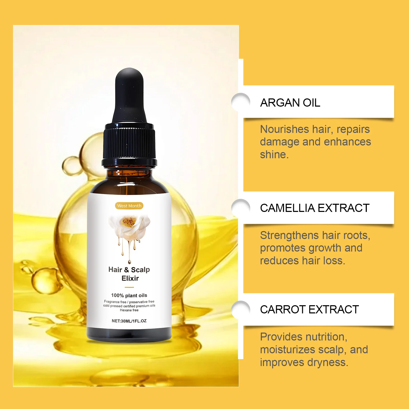 Hair & Scalp Elixir 30ml Nourishes Scalp Strengthens Hair Reduces Hair Loss 5 hair scalp elixir 30ml wes n76bkf6h desc 5