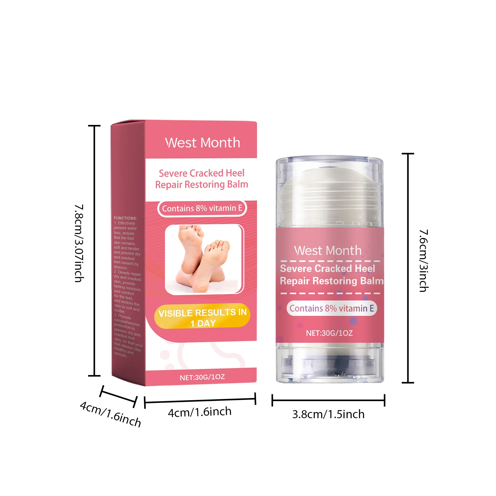 West Month Heel Repair Balm for Cracked Dry Feet Moisturizing Foot Care Stick 1 heel repair balm foot care wes ub8fcz7n desc 1