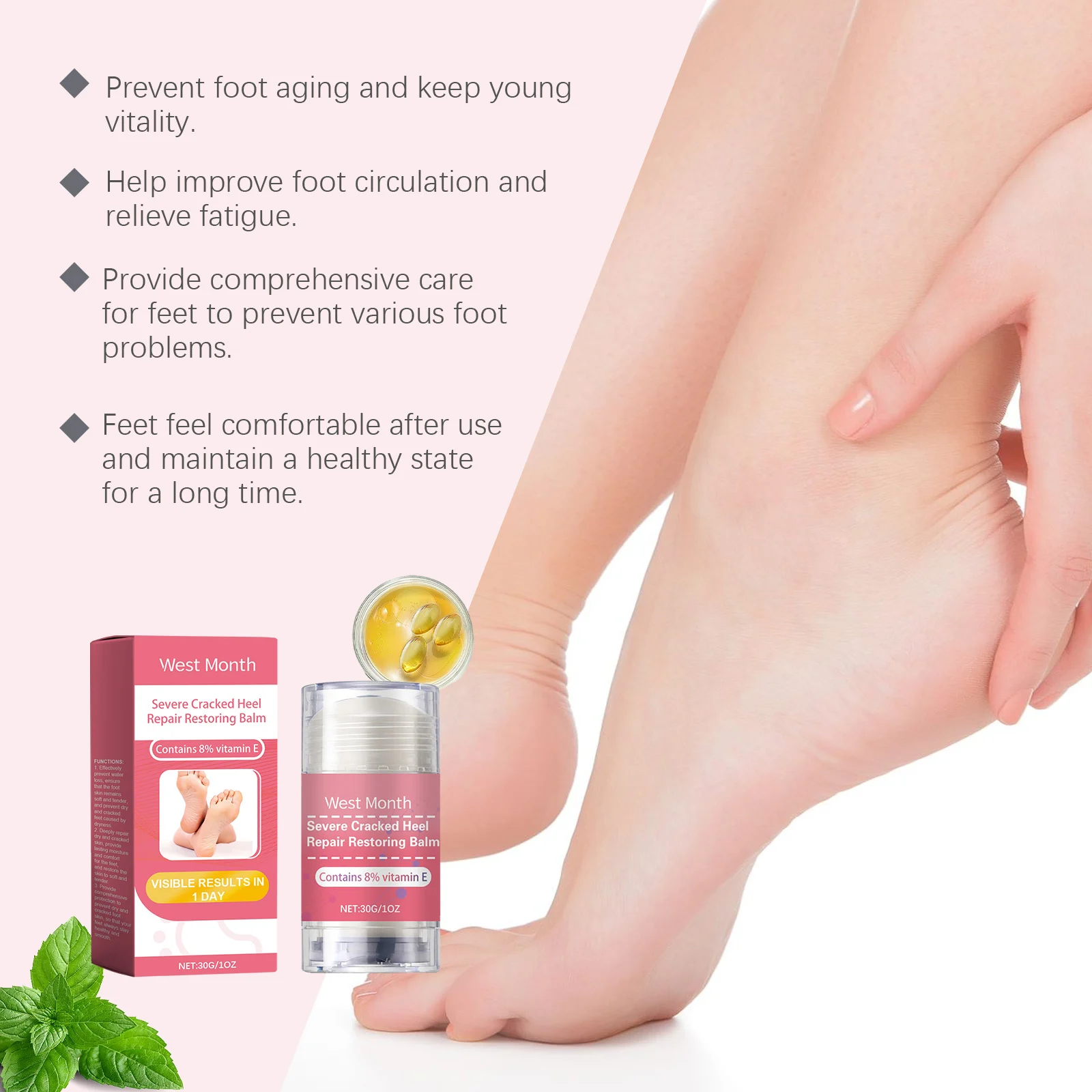 West Month Heel Repair Balm for Cracked Dry Feet Moisturizing Foot Care Stick 5 heel repair balm foot care wes ub8fcz7n desc 5