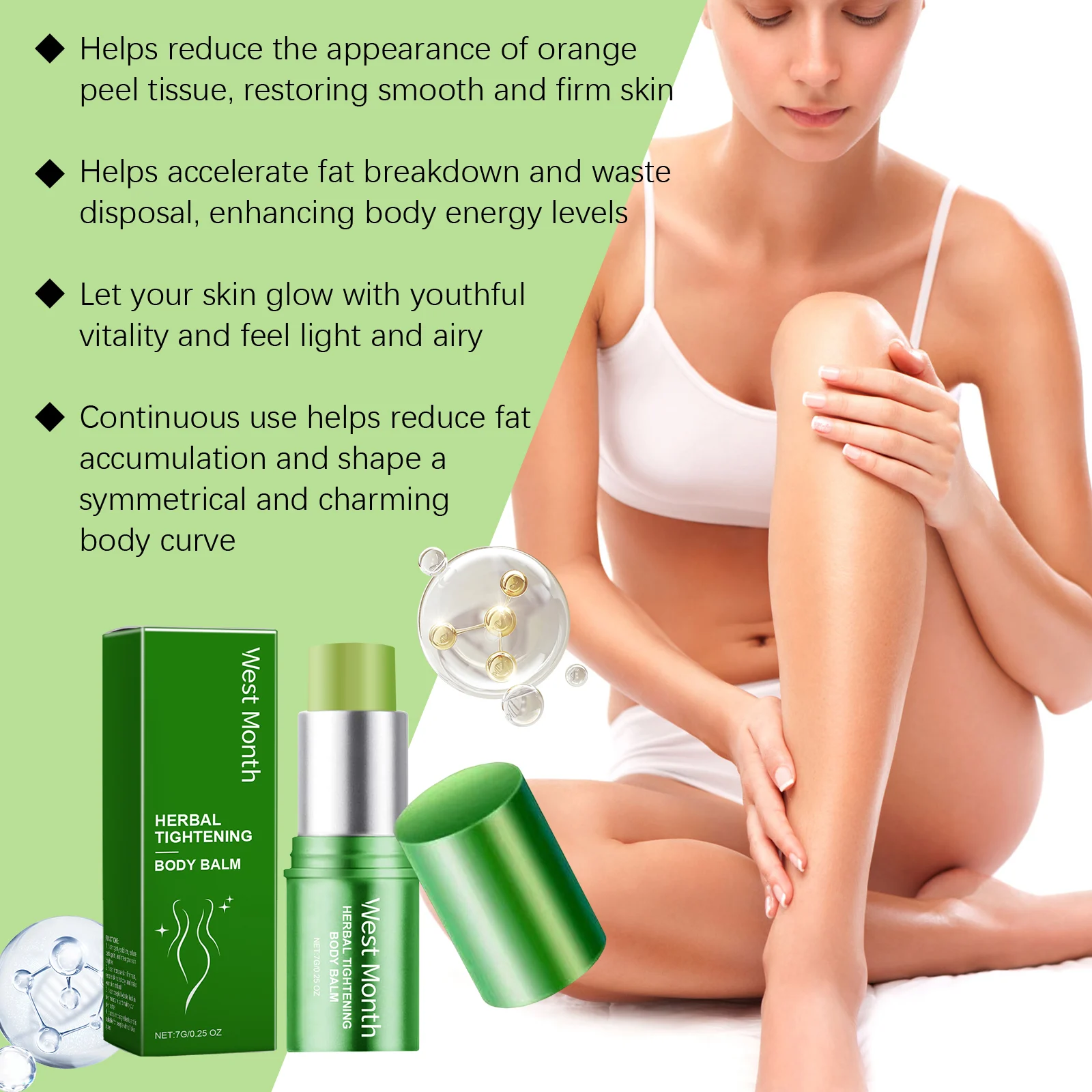 Herbal Tightening Body Balm 7g Moisturizing Firming Anti-Cellulite Skin Care Stick 5 herbal tightening body balm 7g wes 3394rkt5 desc 5
