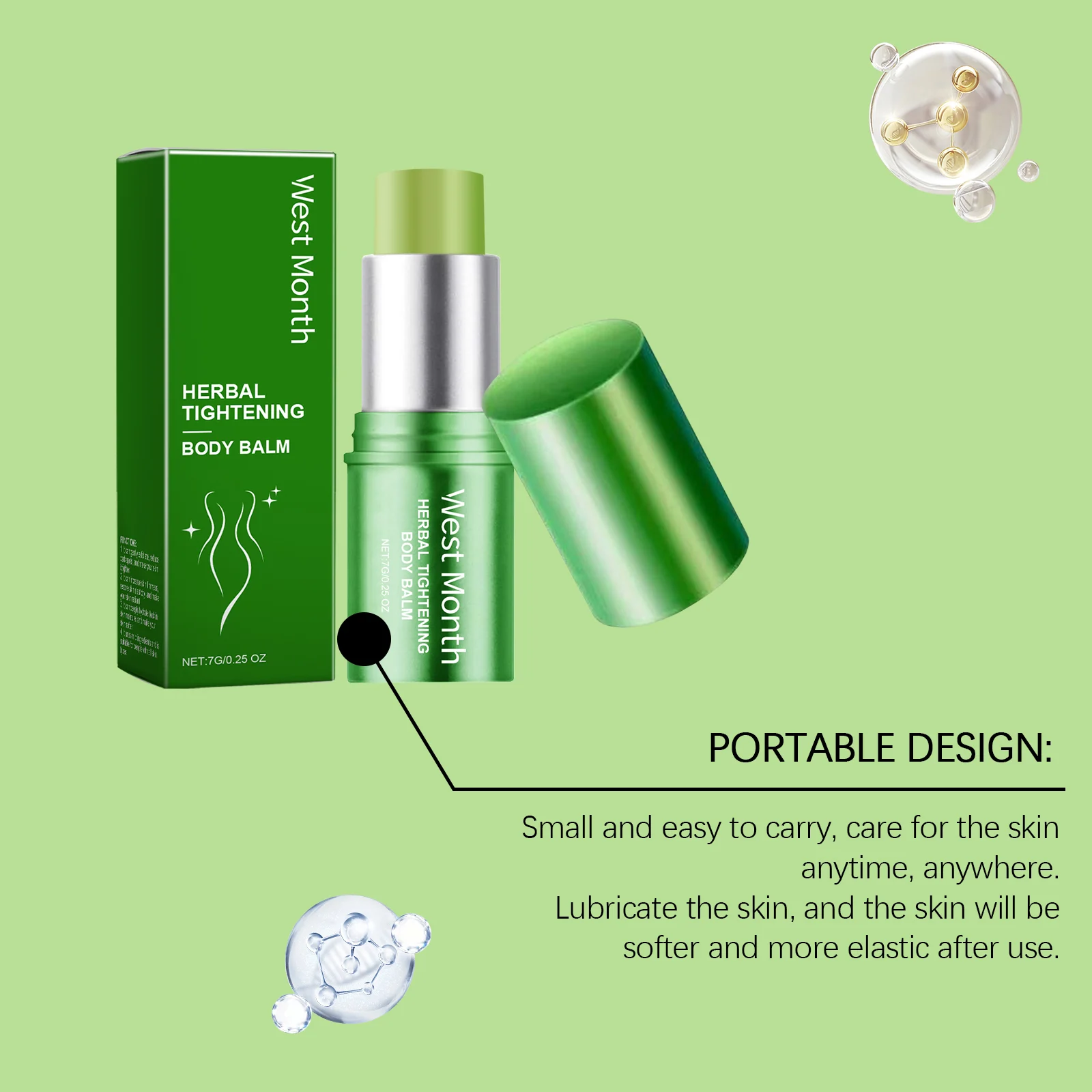 Herbal Tightening Body Balm 7g Moisturizing Firming Anti-Cellulite Skin Care Stick 7 herbal tightening body balm 7g wes 3394rkt5 desc 7
