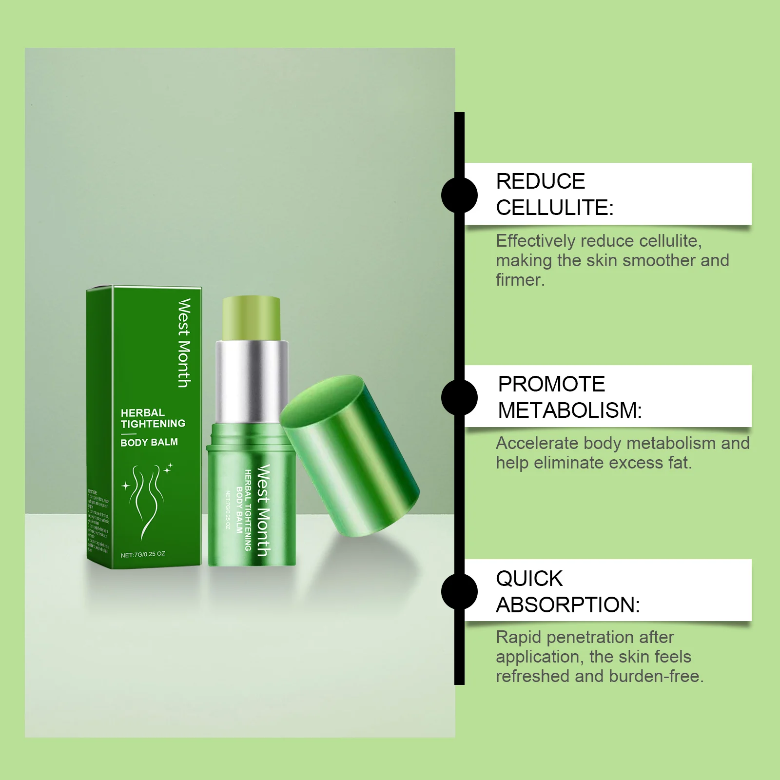 Herbal Tightening Body Balm 7g Moisturizing Firming Anti-Cellulite Skin Care Stick 8 herbal tightening body balm 7g wes 3394rkt5 desc 8
