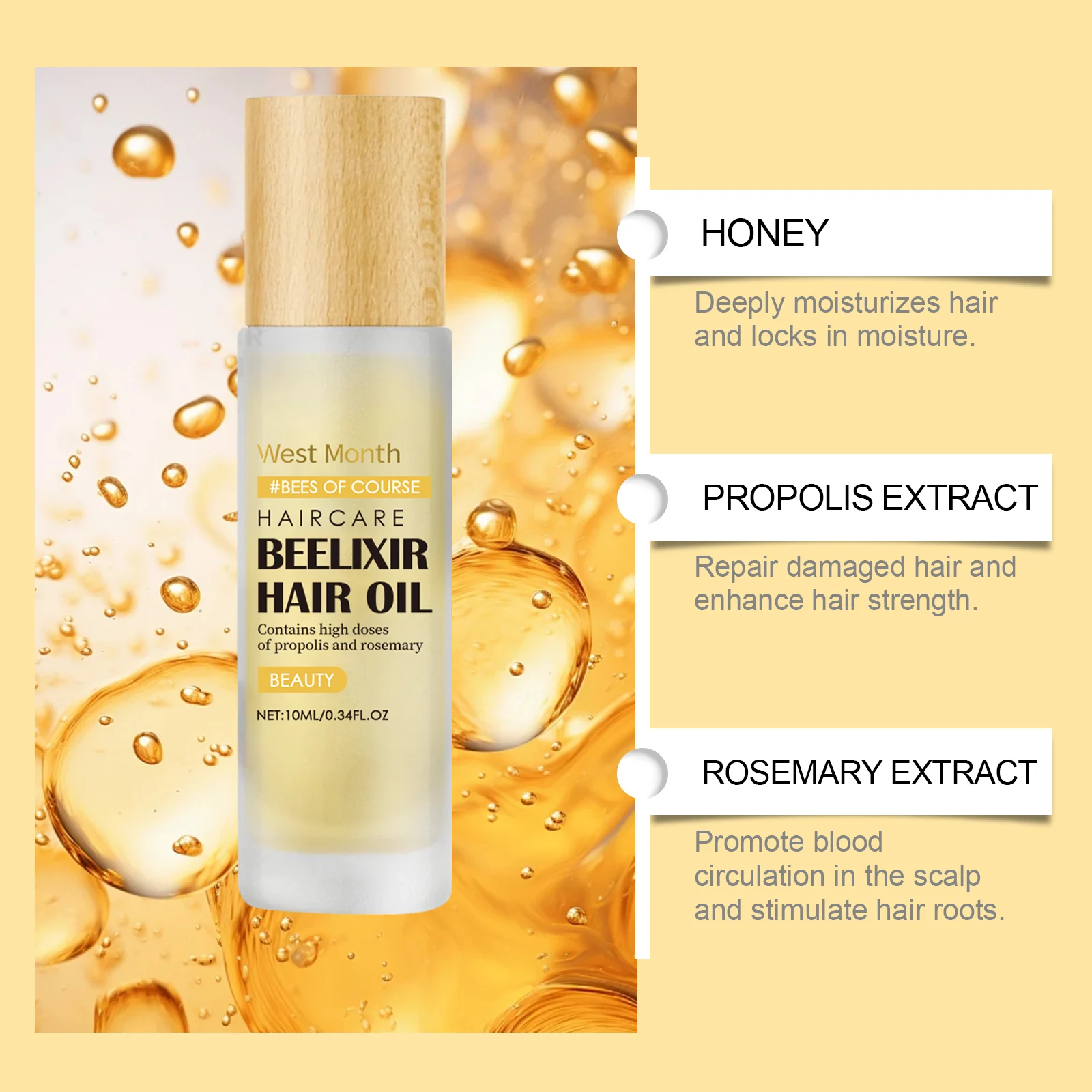 West Month Honey Hair Oil with Rosemary Extract for Dry Frizz Repair and Hair Growth 8 honey hair oil wes 944a6vbq desc 8