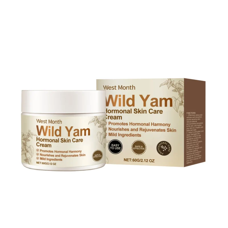 West Month Hormonal Balance Cream for Face, 60g jar with Wild Yam and Lemon Extract for soothing and brightening skin