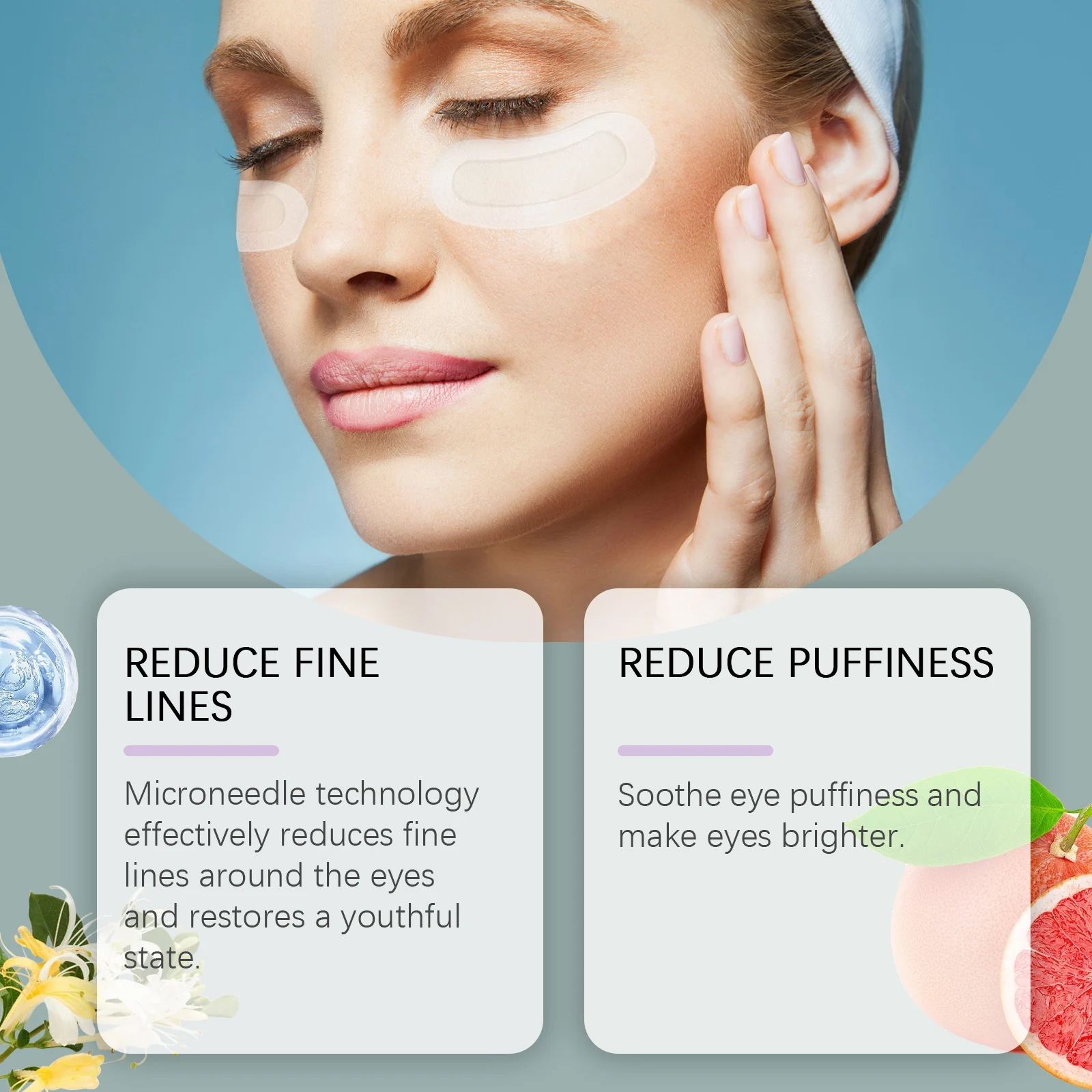 Hyaluronic Acid Eye Patches Brighten Skin Tone Moisturize Hydrate Reduce Fine Lines Crow's Feet 8 hyaluronic acid dissolving microneedle eye patches wes veftm9fv desc 8