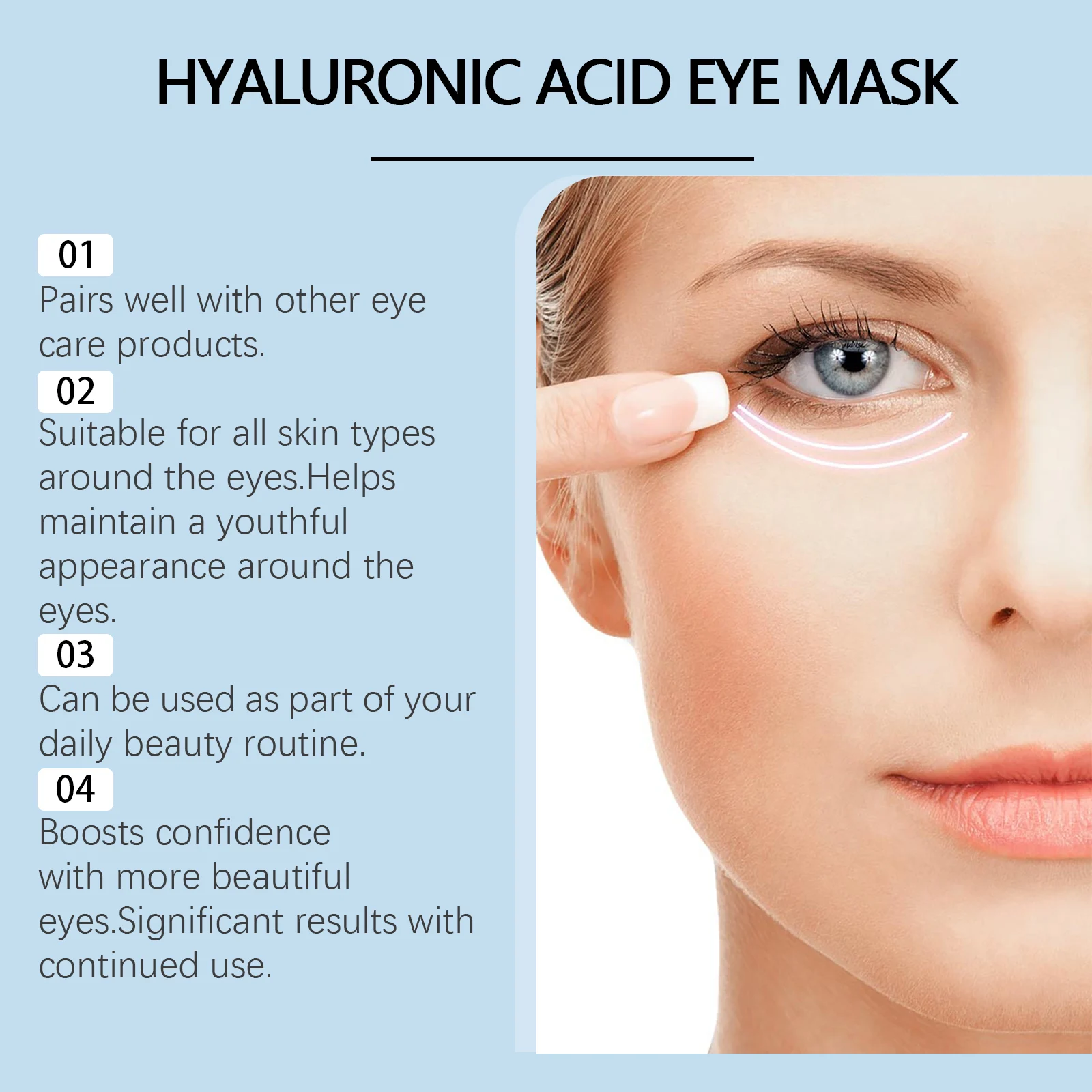 Hyaluronic Acid Eye Mask Hydrating Moisturizing Fades Fine Lines Dark Circles 8 Pairs 9 hyaluronic acid eye mask hydrating fine lines 8 pairs wes 8grvjgdz desc 9