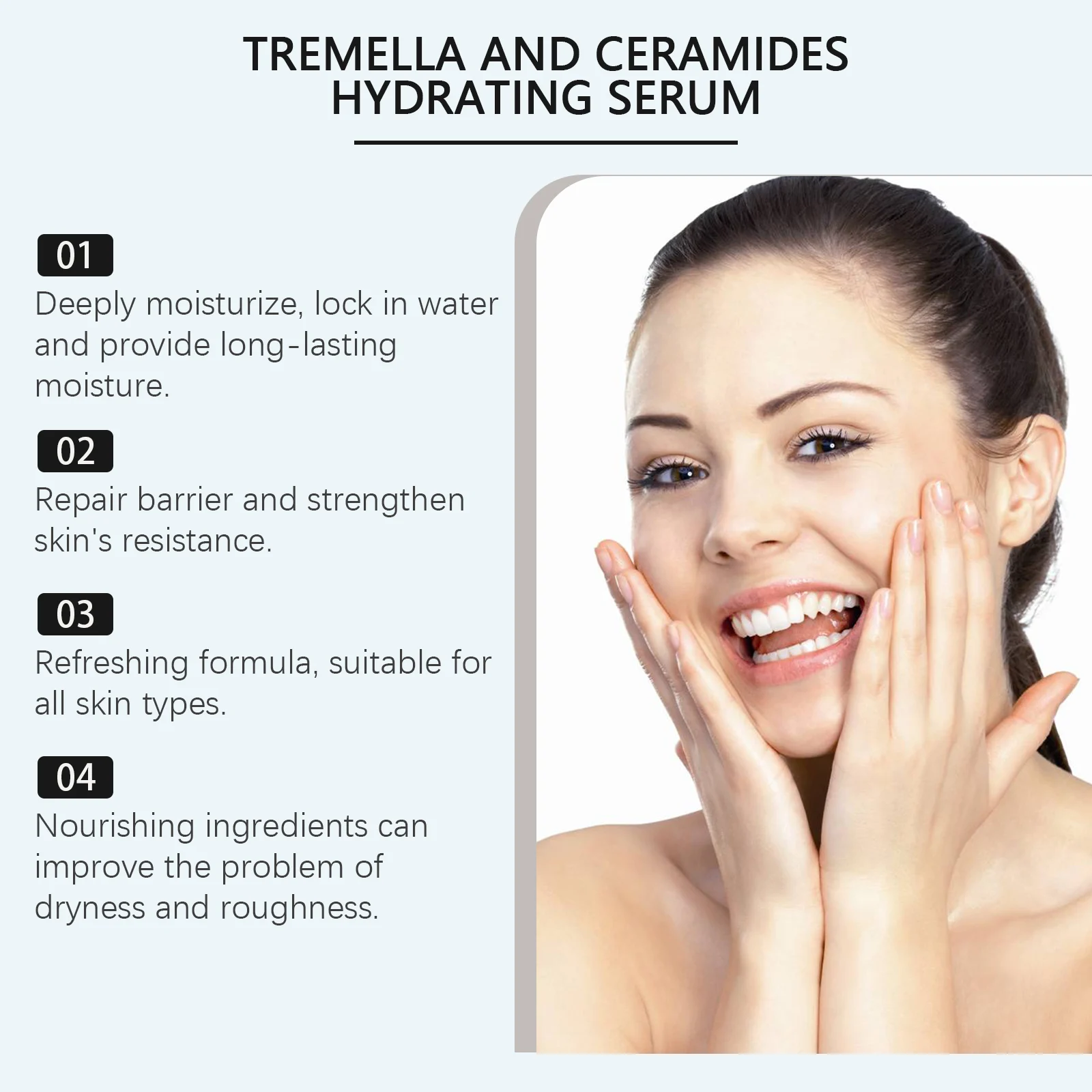 Hyaluronic Acid Hydrating Serum 30ml with Tremella & Ceramides for Deep Moisture & Barrier Repair 5 hyaluronic acid hydrating serum 30ml wes u9a8dfac desc 5