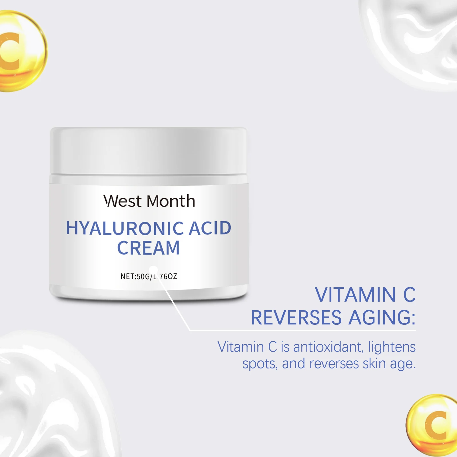 Hyaluronic Acid Moisturizing Cream 50g Collagen Niacinamide Vitamin C Anti-Aging Face Cream 6 hyaluronic acid moisturizing cream 50g wes x6vkv8nz desc 6