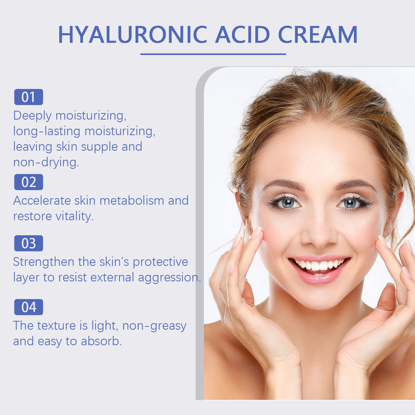 Hyaluronic Acid Moisturizing Cream 50g Collagen Niacinamide Vitamin C Anti-Aging Face Cream 7 hyaluronic acid moisturizing cream 50g wes x6vkv8nz desc 7