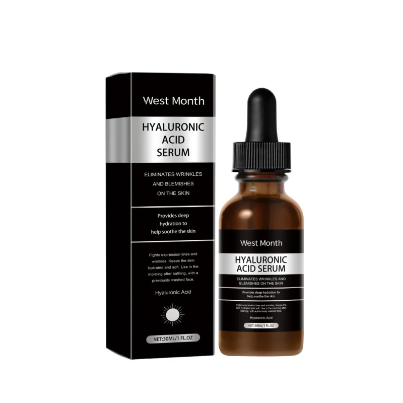 West Month Hyaluronic Acid Serum 30ml for deep hydration, reducing wrinkles, and brightening skin tone