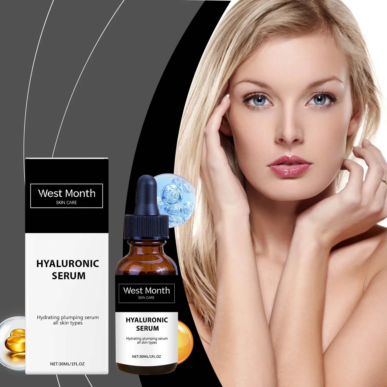 Hyaluronic Acid Serum 30ml Hydrating Plumping Anti-Wrinkle Brightening Facial Essence 2 hyaluronic acid serum 30ml hydrating plumping anti wrinkle wes xv95ub8p desc 2
