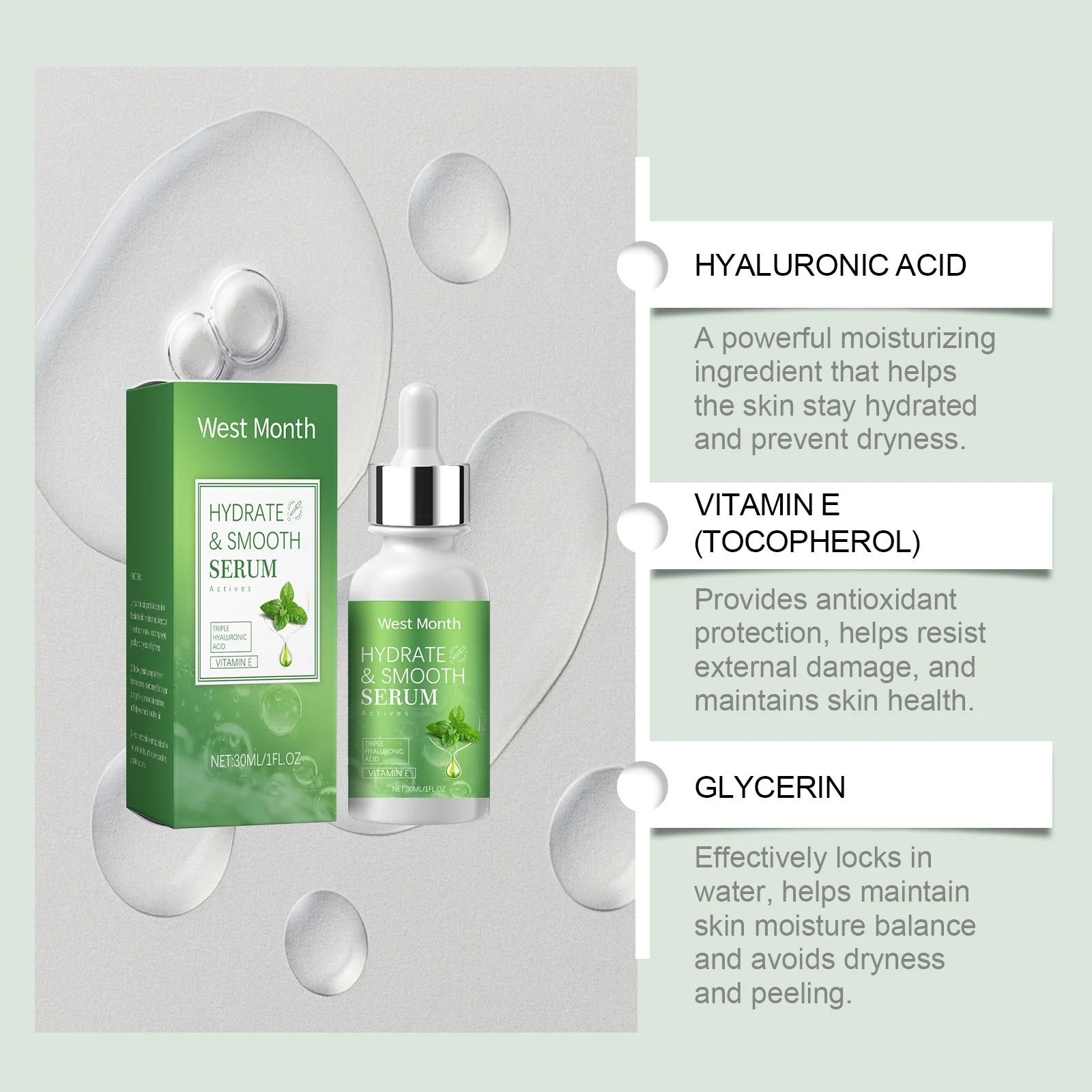 Hyaluronic Acid Serum Hydrating & Smoothing Facial Moisturizer 30ml 8 hyaluronic acid serum hydrating smoothing facial moisturizer 30ml wes 2vx2mw9r desc 8