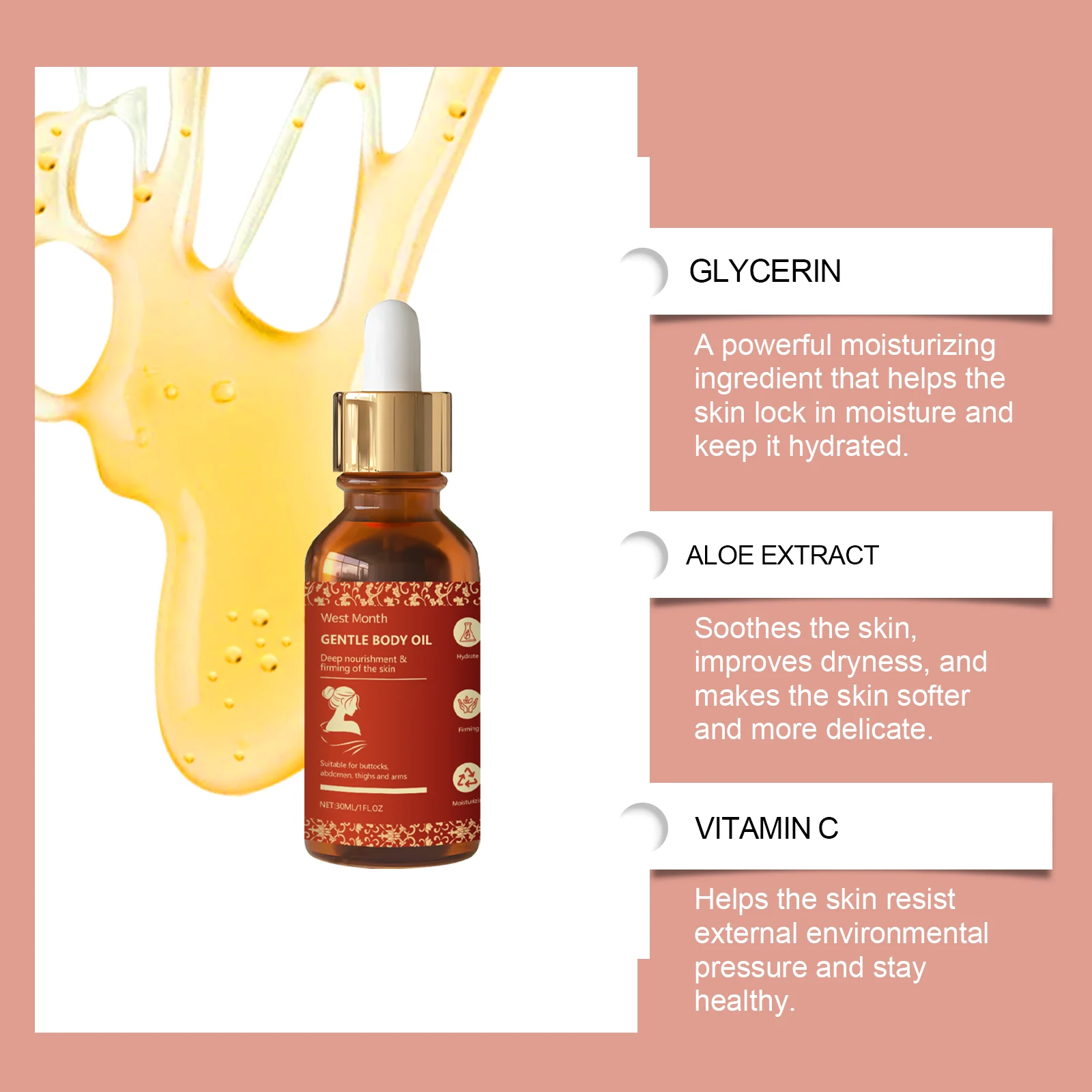West Month Hydrating Body Oil | Deep Nourishment, Tightening, Moisturizing 6 hydrating body oil wes vvfjfvjj desc 6
