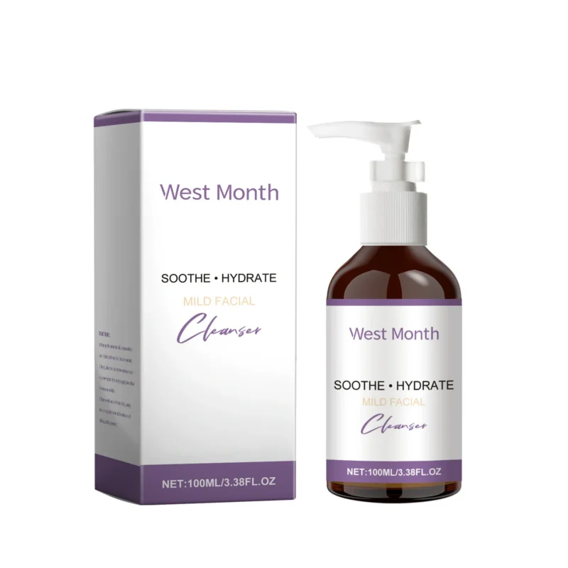 West Month Hydrating Facial Cleanser 100ml with Aloe and Lavender for Gentle Deep Cleansing and Moisturizing