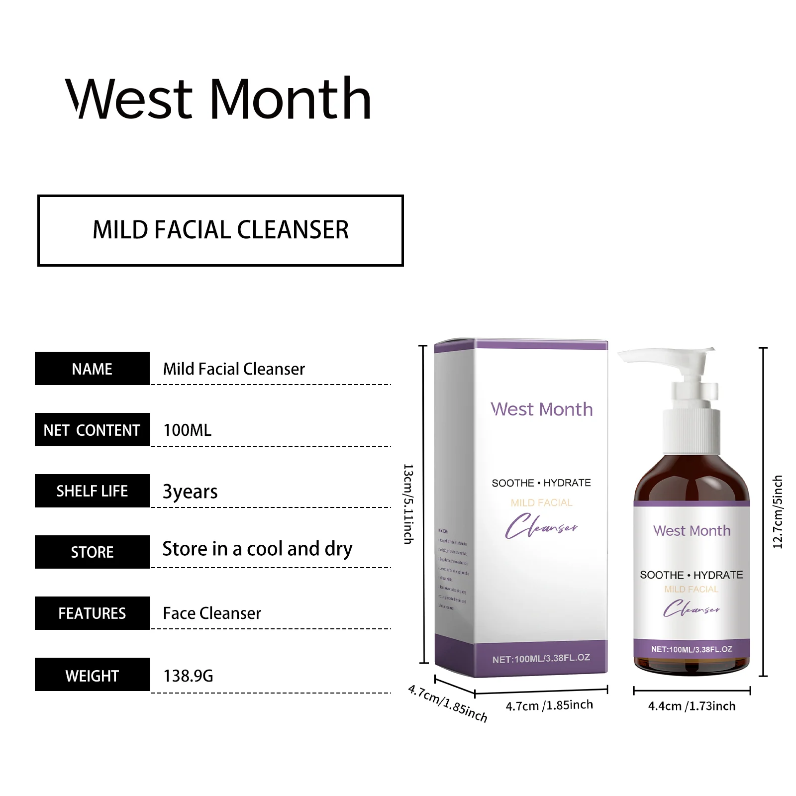 Hydrating Facial Cleanser Deep Cleansing Pores Balancing Oil Nourishing Skin 100ml 1 hydrating facial cleanser deep cleansing moisturizing 100ml wes 2tcwk6n3 desc 1