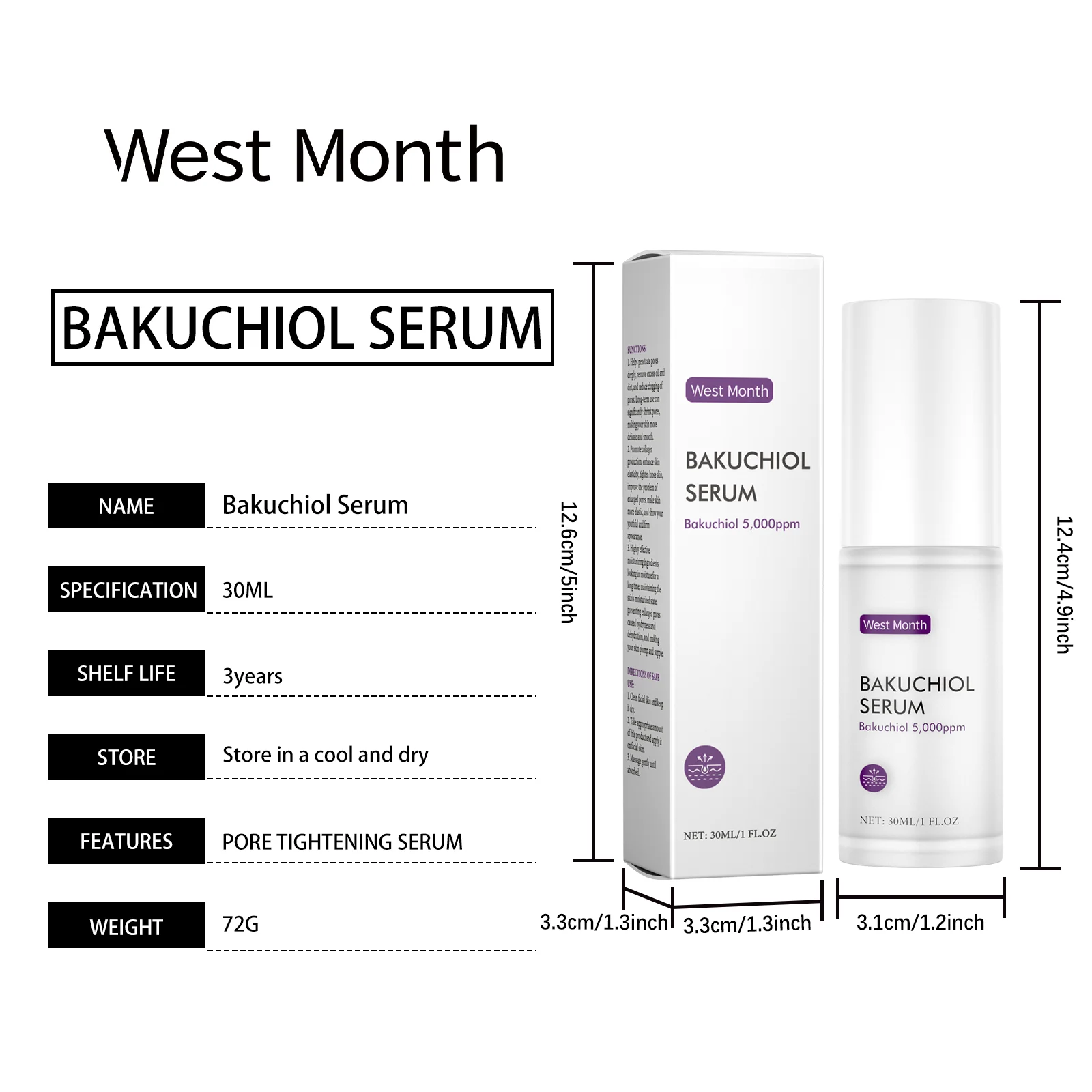 Hydrating Serum with Bakuchiol & Hyaluronic Acid for Pore Minimizing & Skin Firming 30ml 1 hydrating serum bakuchiol hyaluronic acid pore minimizing skin firming 30ml wes 5gw7pkvf desc 1