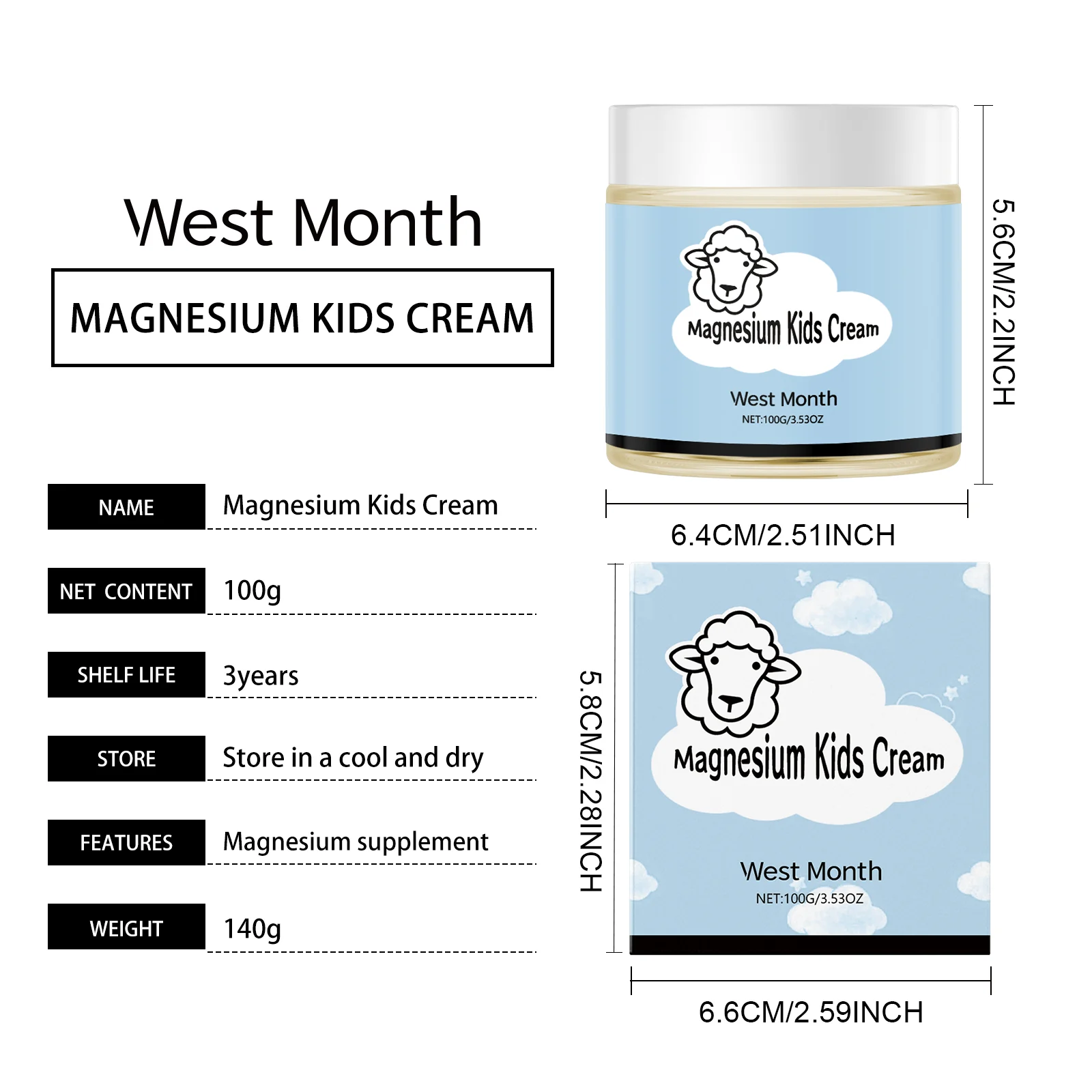 Kids Magnesium Sleep Cream 100g for Relaxation, Hydration & Soothing Bedtime Skincare 1 kids magnesium sleep cream 100g wes ku6qa6yz desc 1
