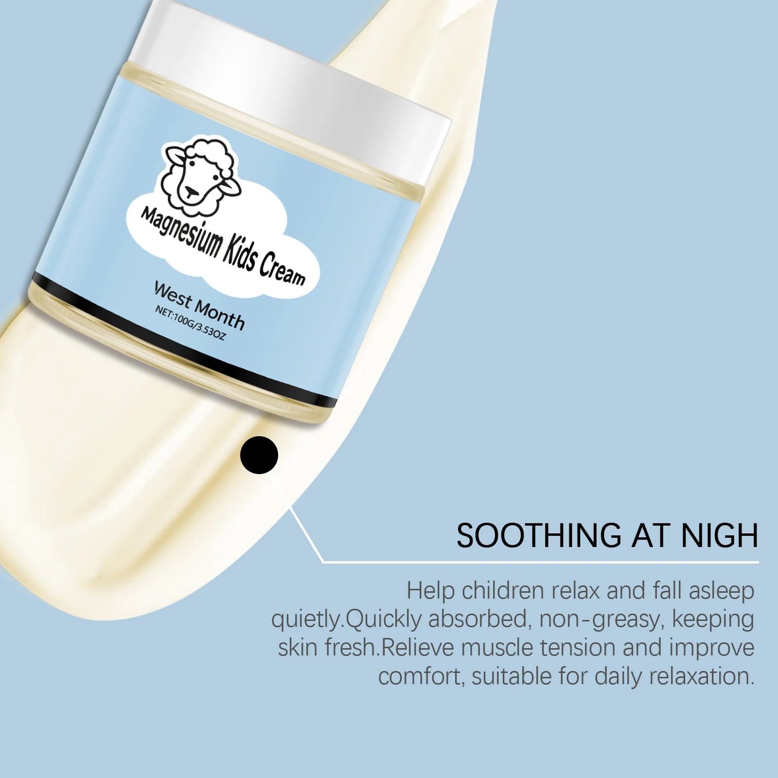 Kids Magnesium Sleep Cream 100g for Relaxation, Hydration & Soothing Bedtime Skincare 7 kids magnesium sleep cream 100g wes ku6qa6yz desc 7