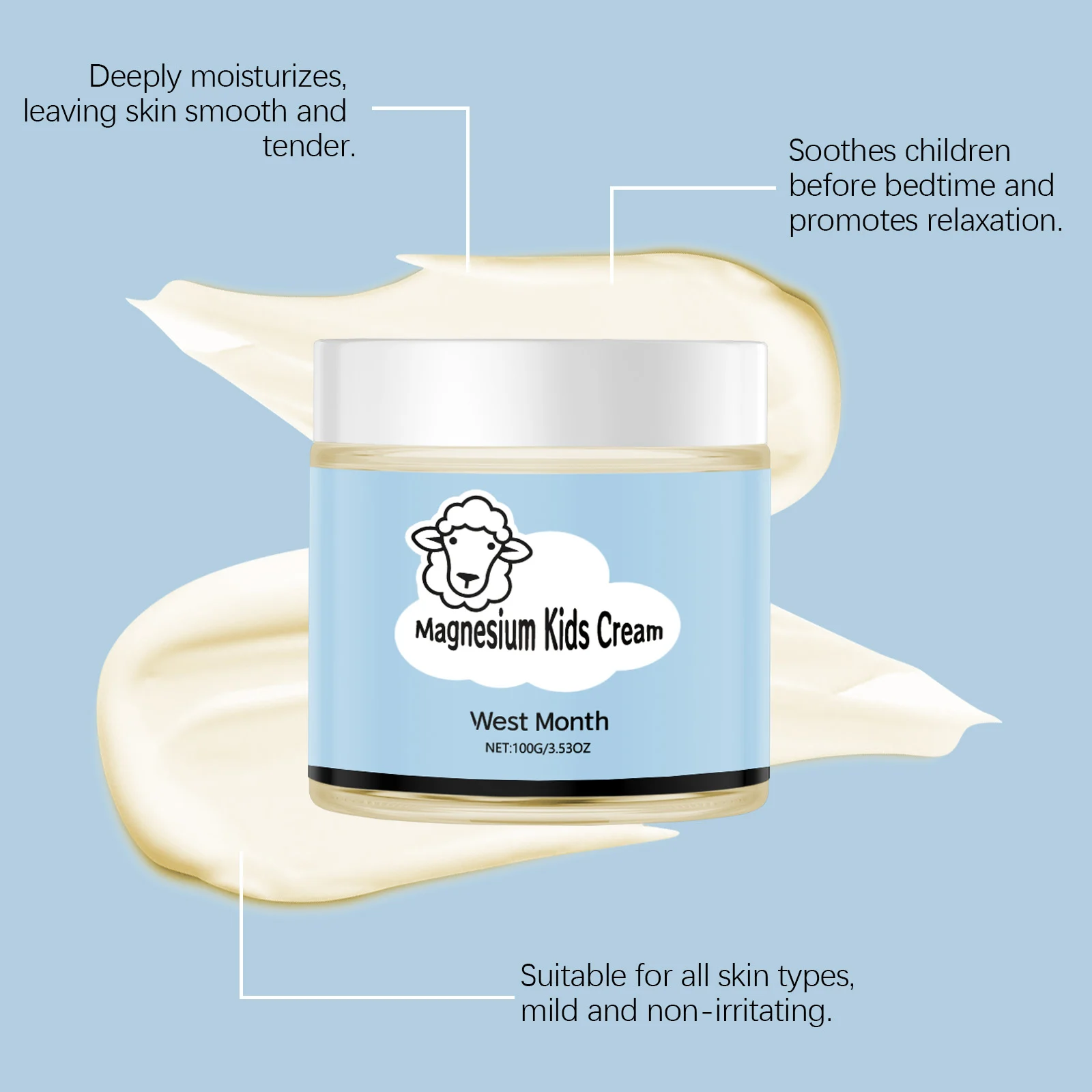 Kids Magnesium Sleep Cream 100g for Relaxation, Hydration & Soothing Bedtime Skincare 8 kids magnesium sleep cream 100g wes ku6qa6yz desc 8