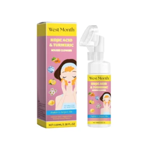 West Month Kojic Acid & Turmeric Mousse Cleanser - Brightens Skin, Deeply Cleanses, All Skin Types