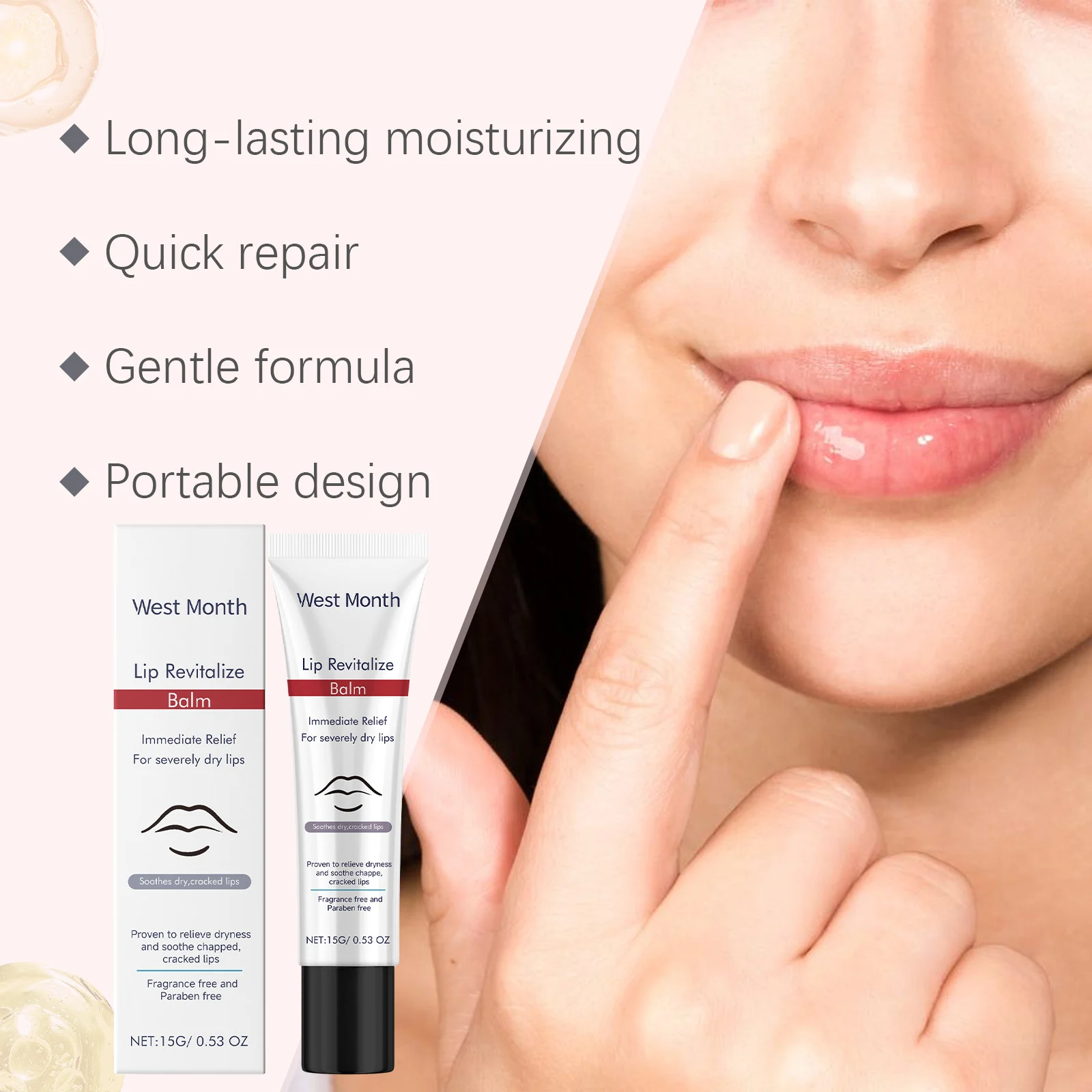 West Month Lip Revitalize Balm - Moisturizing, Soothes Dry & Chapped Lips, Fragrance Free 5 lip balm moisturizer wes mahz7aq8 desc 5