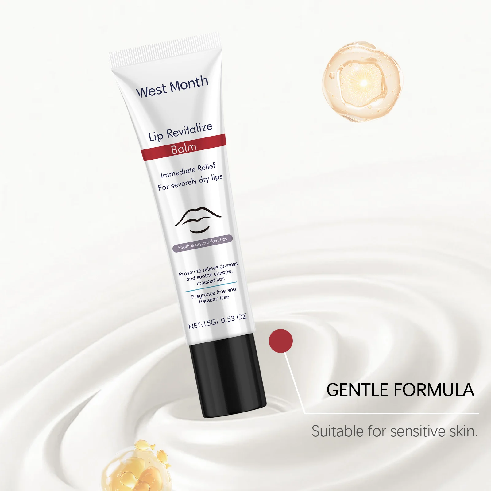West Month Lip Revitalize Balm - Moisturizing, Soothes Dry & Chapped Lips, Fragrance Free 6 lip balm moisturizer wes mahz7aq8 desc 6
