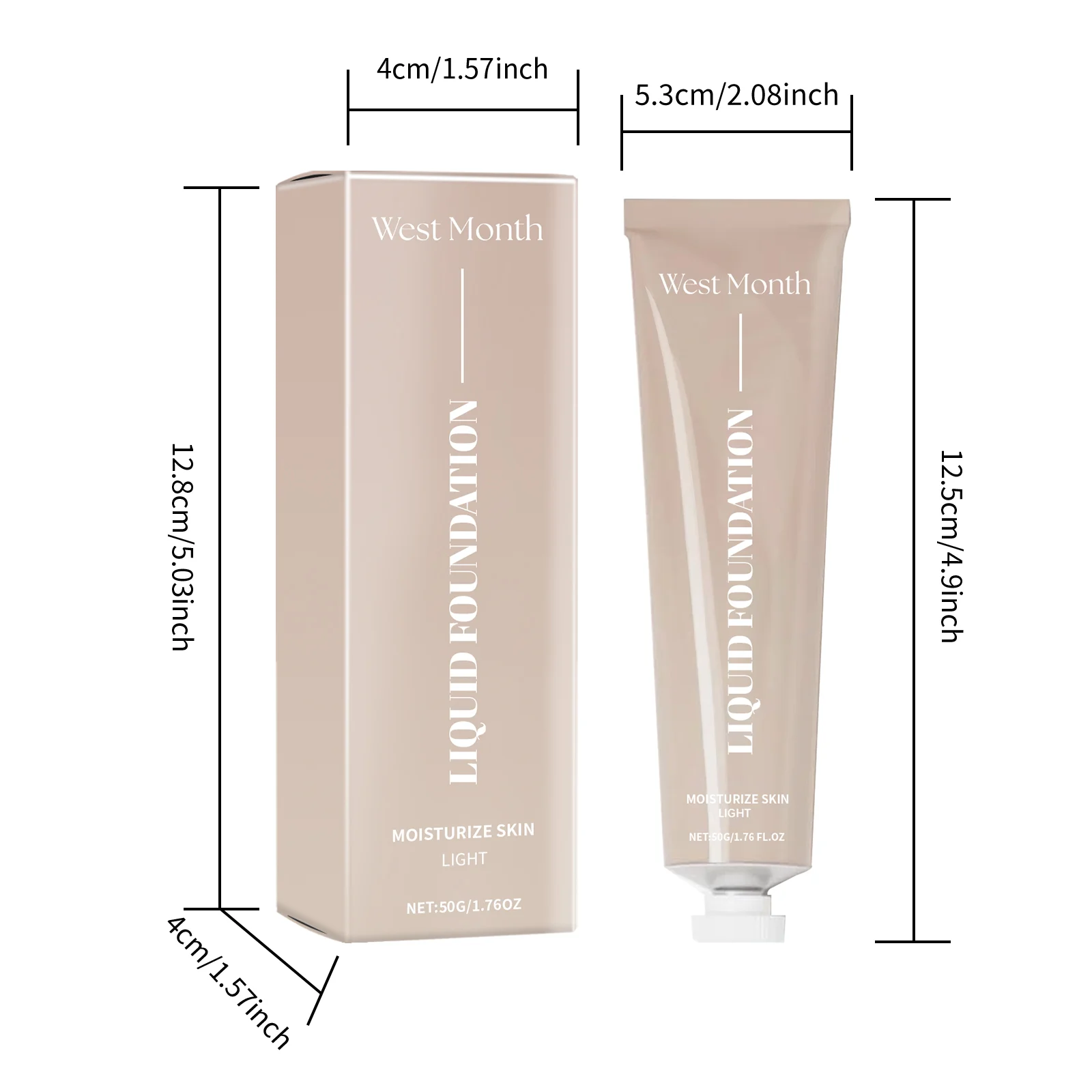 Long Lasting Liquid Foundation, Hydrating Non-Greasy Lightweight Foundation for Everyday Wear 50g 1 long lasting liquid foundation hydrating lightweight 50g wes 7s59p8sh desc 1